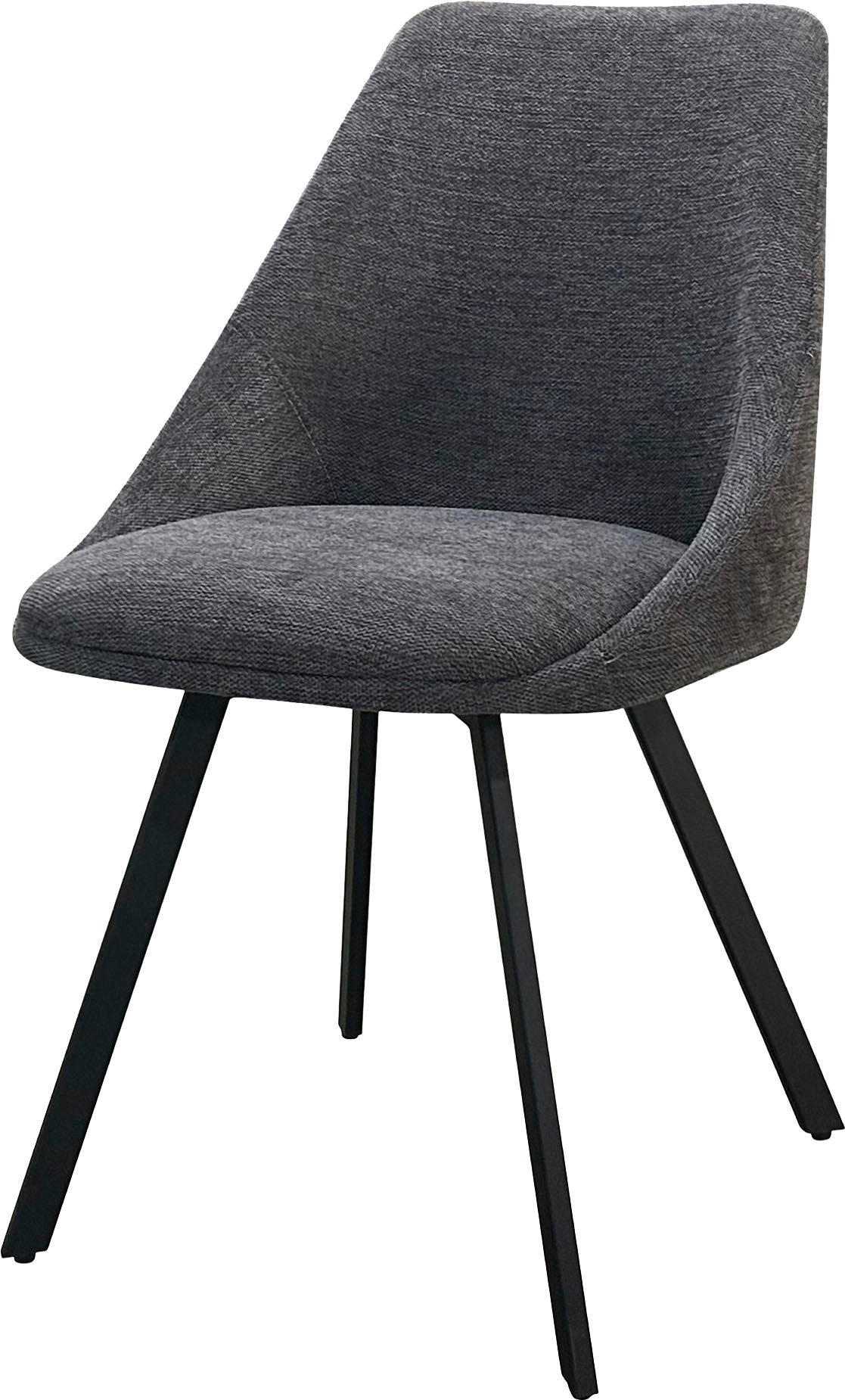 byLIVING Eetkamerstoel Jasper (2-stuks set) Zitkuip 360° draaibaar, zwart metaal, keukenstoel, diverse bekleding (set)