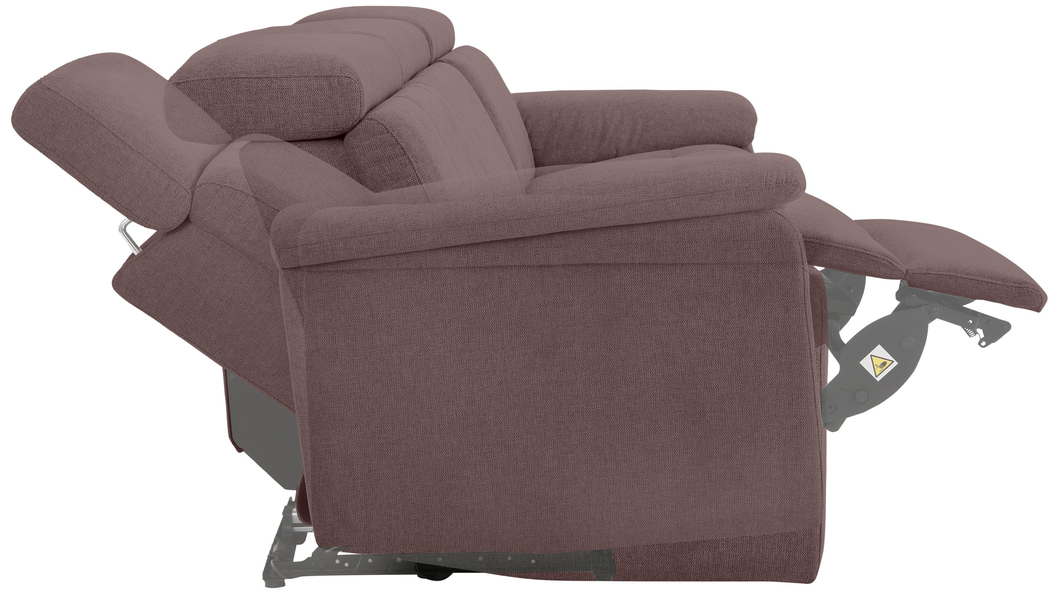 Home affaire 3-zitsbank Binado met handmatige of elektrische relaxfunctie met usb-aansluiting