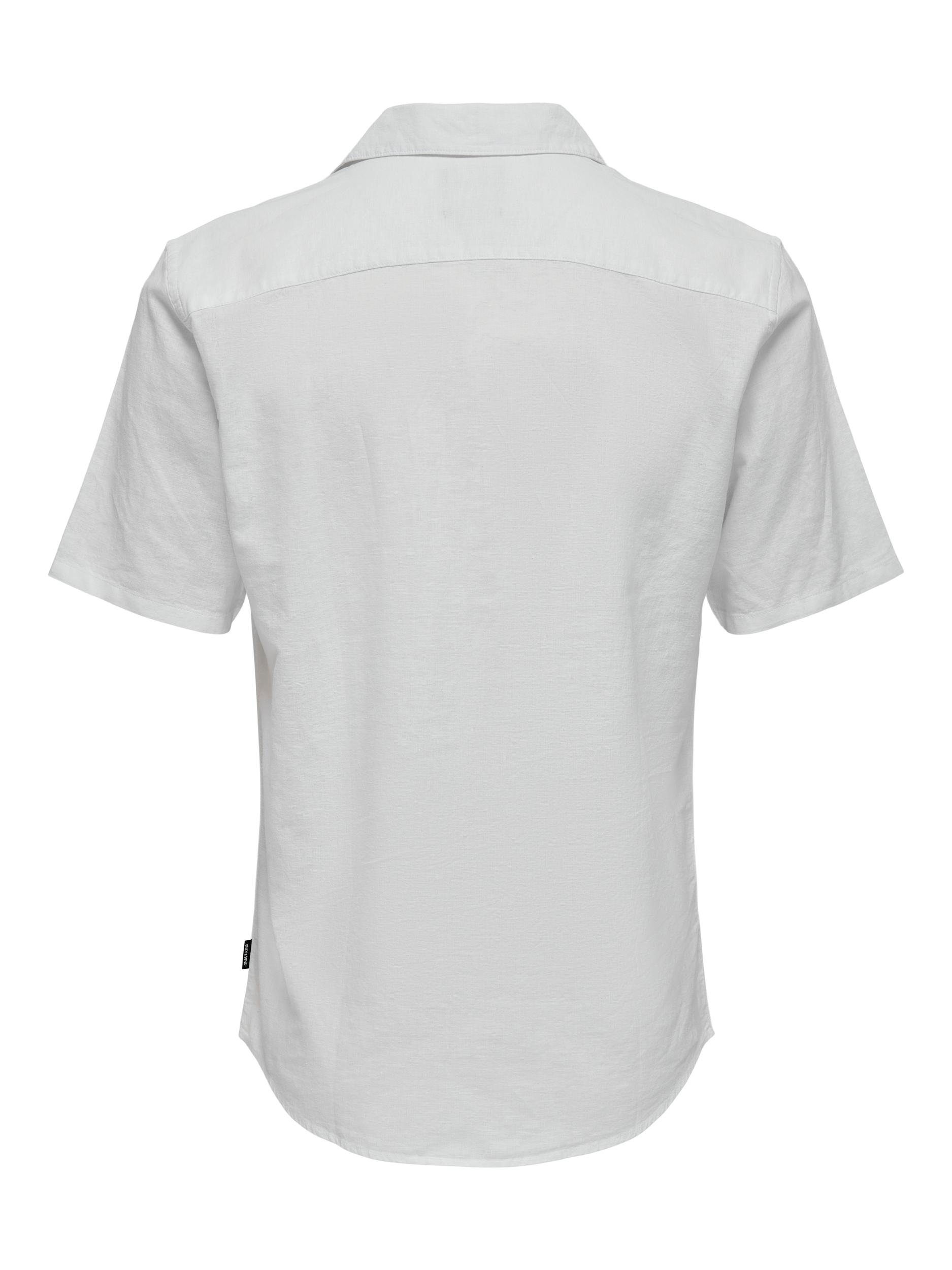 ONLY & SONS Overhemd met korte mouwen ONSCAIDEN SS SOLID RESORT LINEN NOOS
