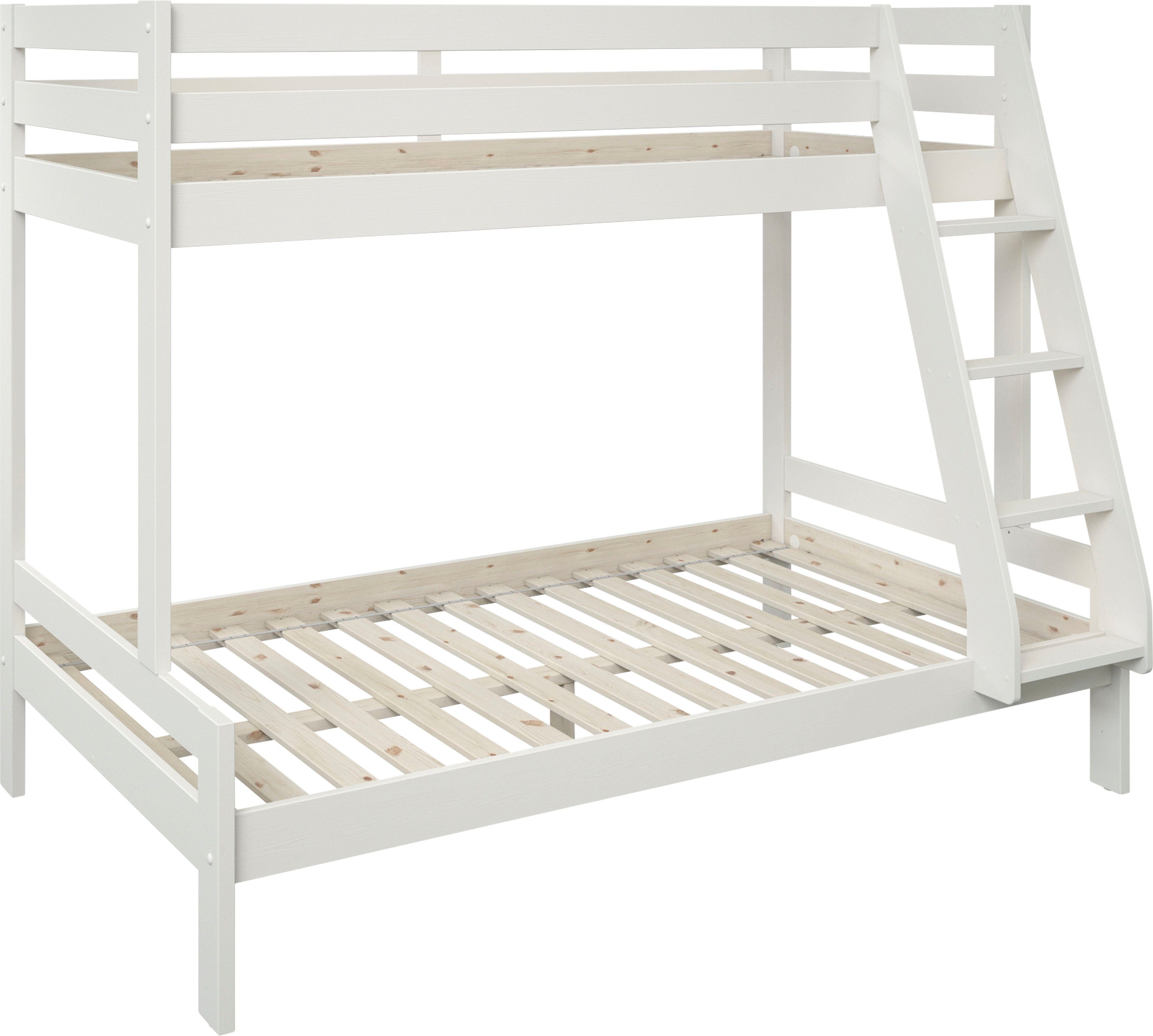 Lüttenhütt Stapelbed Hoogslaper, "NORA" BESTSELLER! met lades, gecertificeerd massief hout, brede ligvlak onder