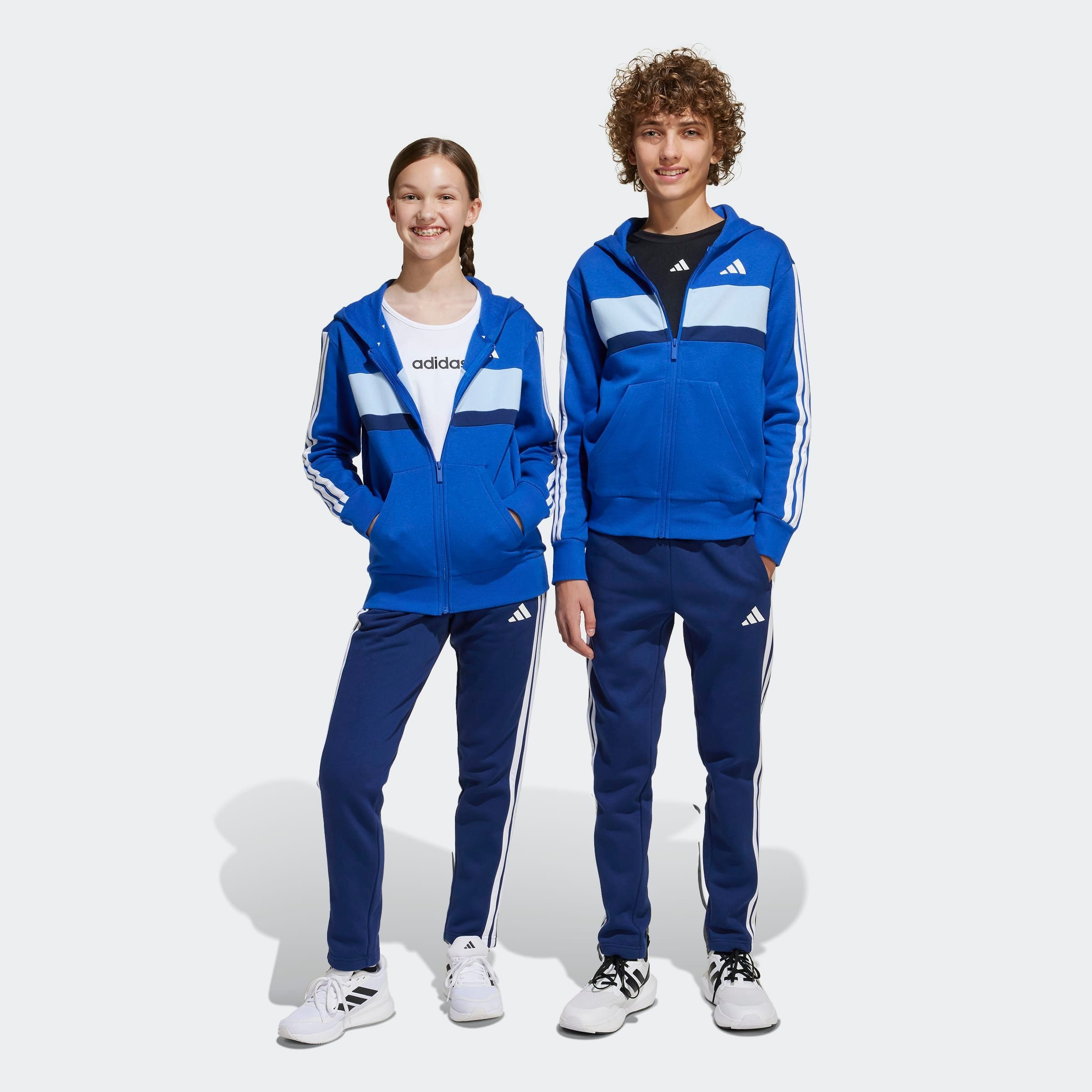 adidas Sportswear Trainingspak J 3S TIB FL TS (2-delig) kinderen trainingspakken maat 176 blauw