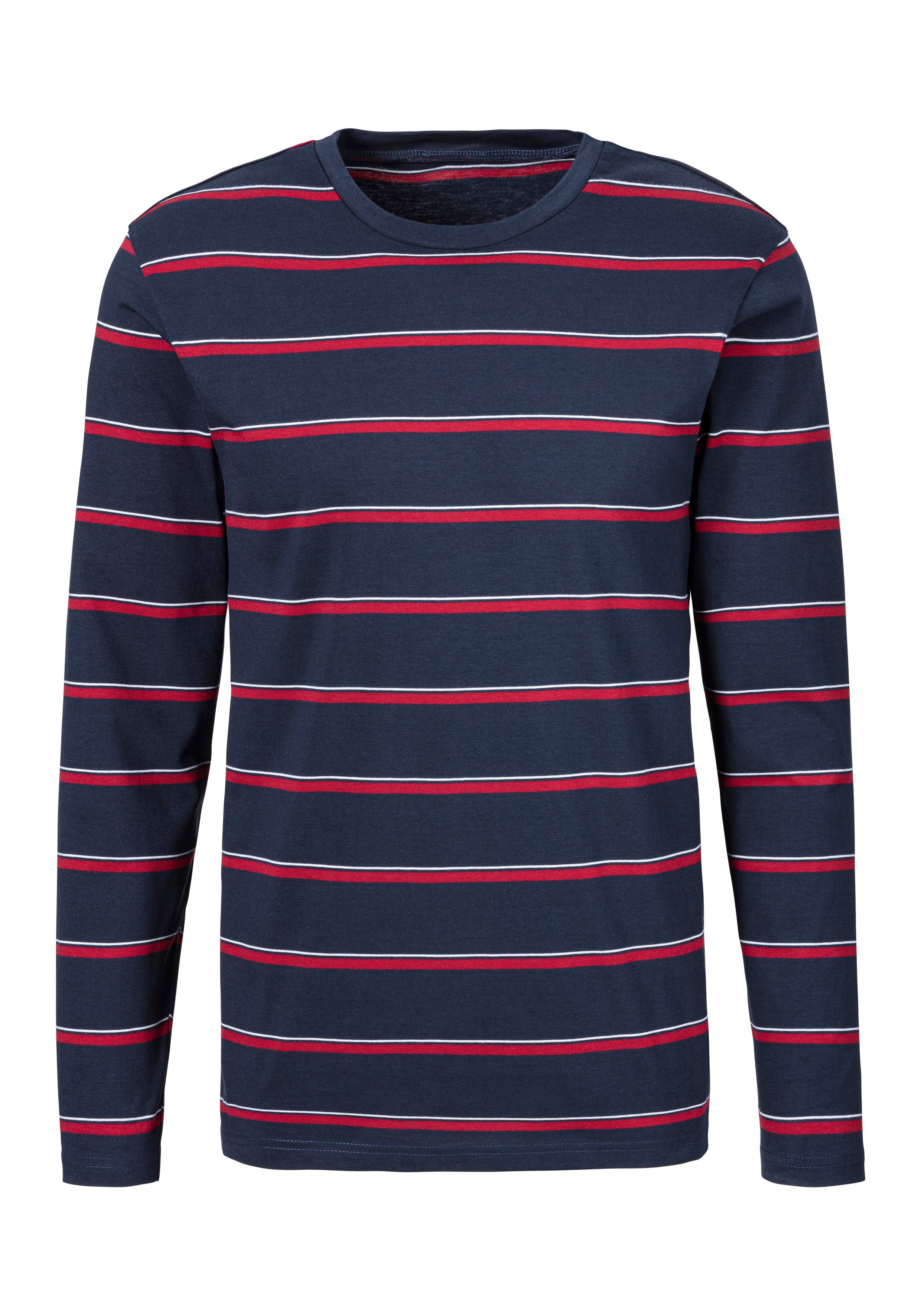 H.I.S Pyjama Pyjama met garenverfde strepen (2-delig, 1 stuk)