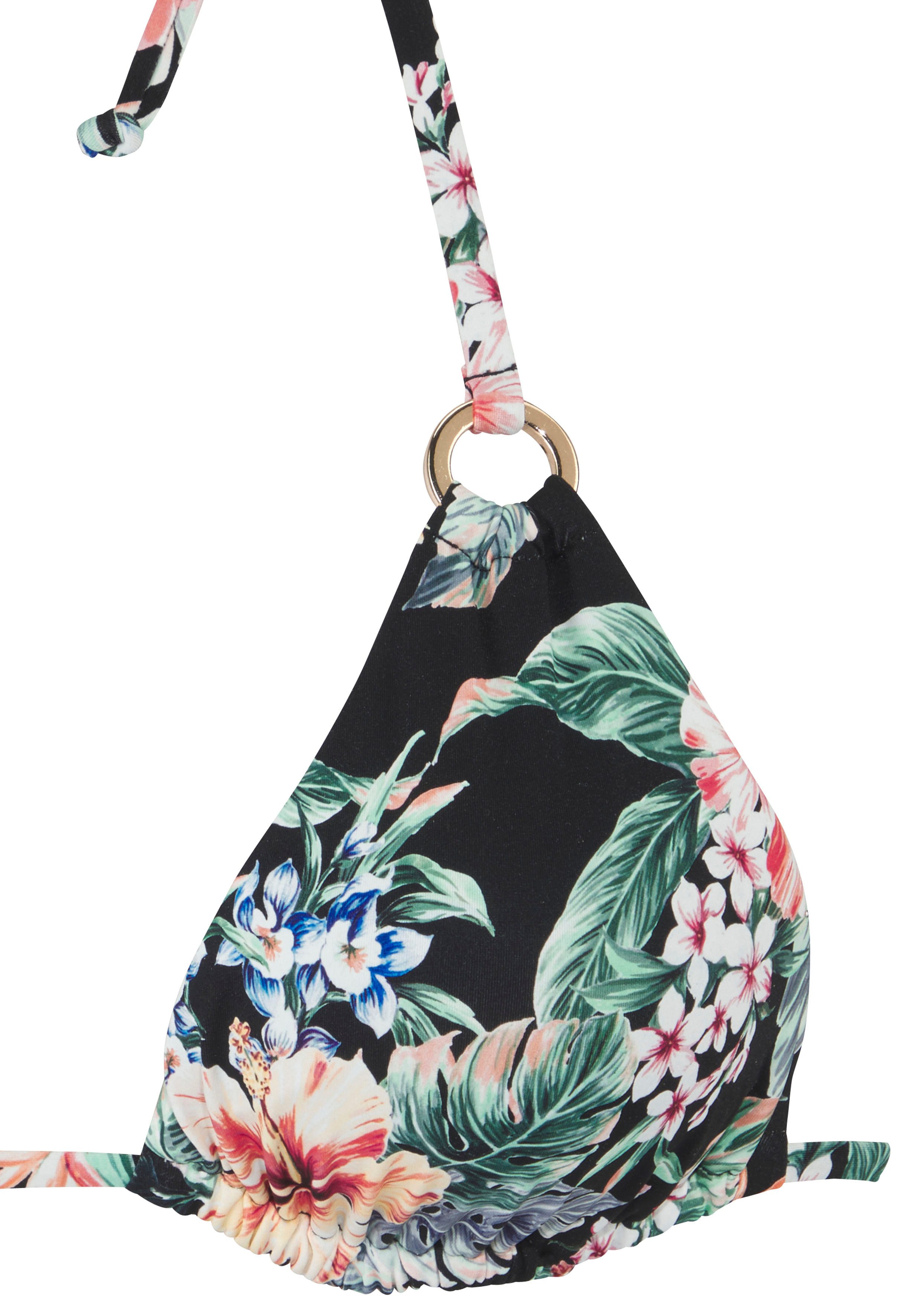 Lascana Triangel-bikinitop Salsa Goudkleurige sierringen