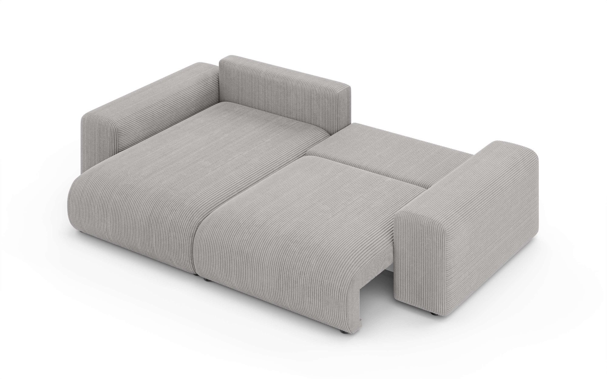 Home affaire Hoekbank LAKESIDE met bedfunctie en bedlade, B/D/H 257/166/84 cm L-vorm, recamiere aan beide zijden monteerbaar, golfondersteuning