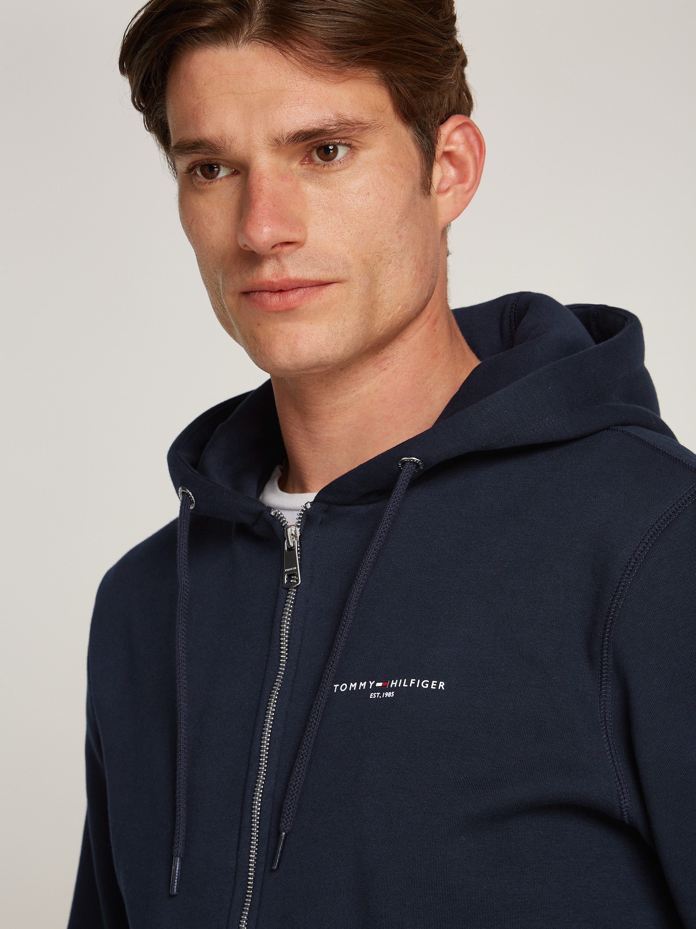 Tommy Hilfiger Sweatvest SMALL TOMMY LOGO ZIP HDD