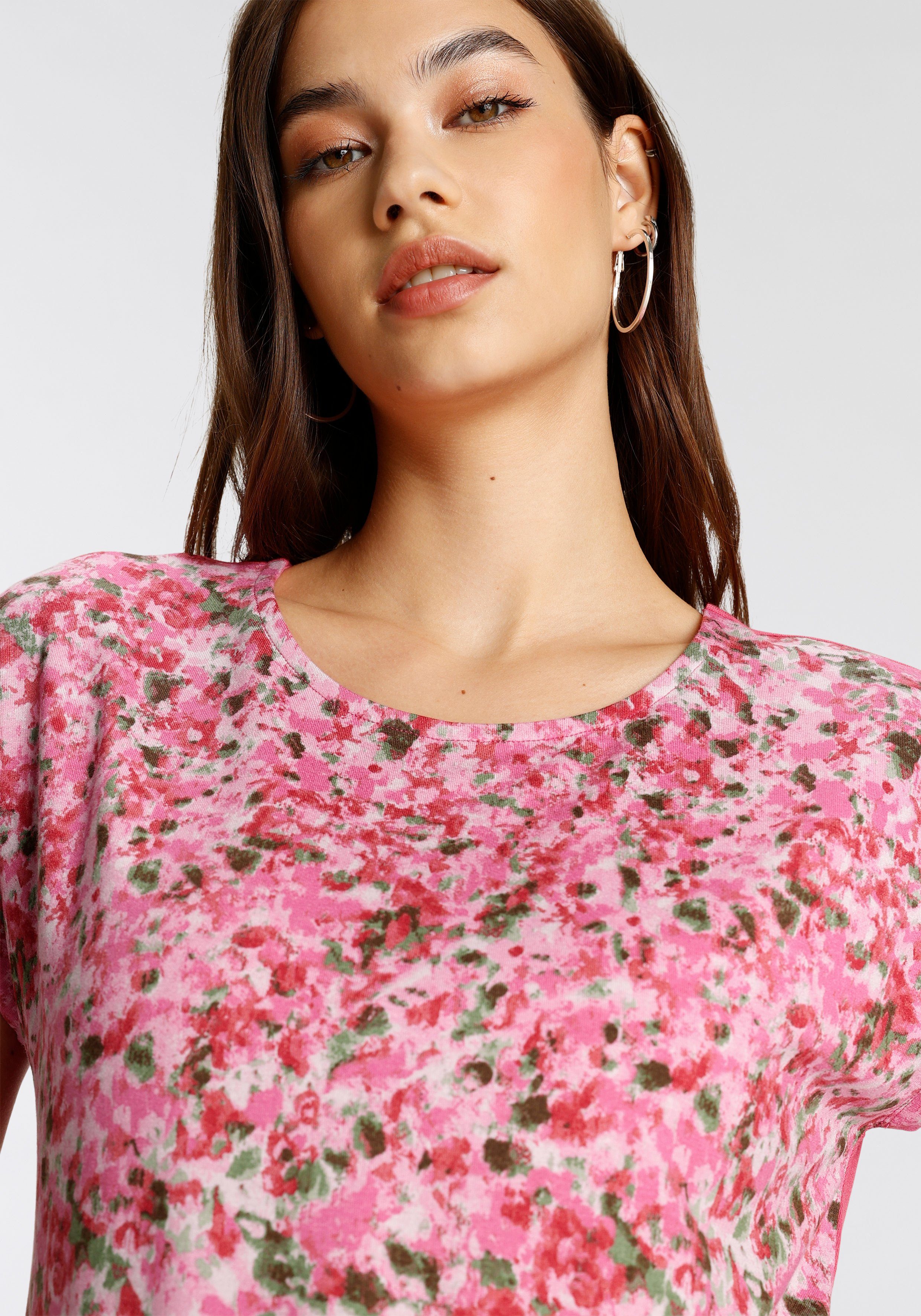 Tamaris Shirt Korte mouwen, figuurvriendelijke pasvorm, animal-print-look
