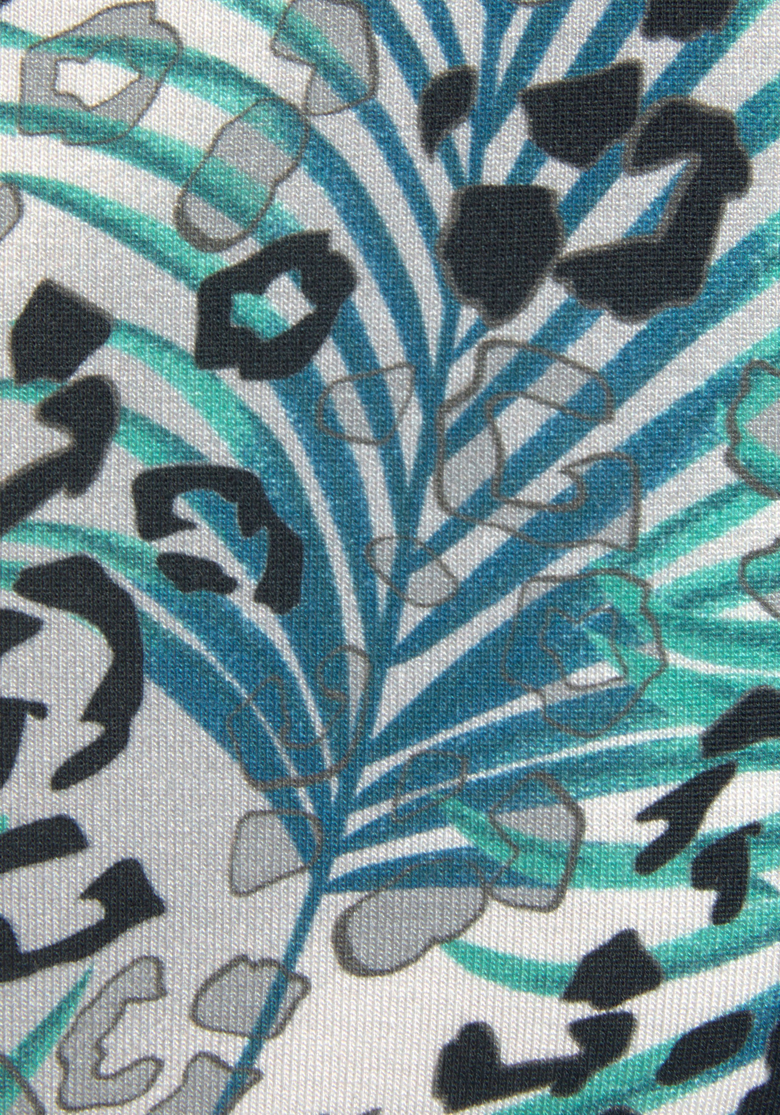 Lascana Shirttop met rimpelingen op de schouder blousetop met dierenprint