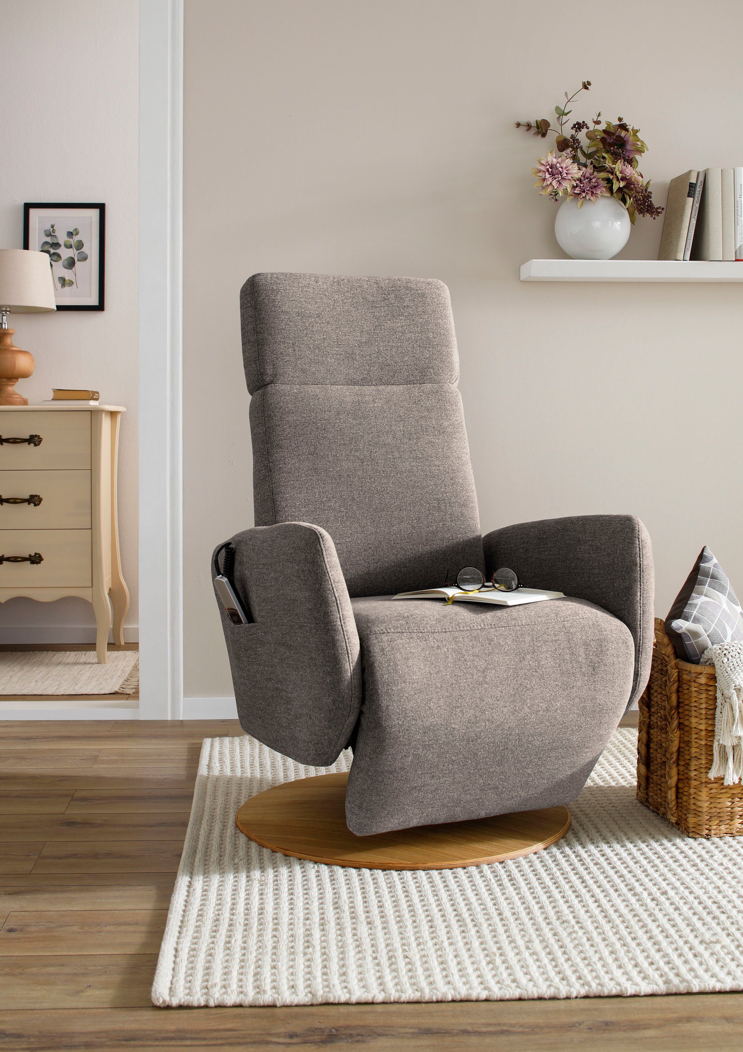 sit&more Relaxfauteuil Cobra naar keuze met 2 motoren, 2 motoren en accu of met 2 motoren tv-fauteuils maat Geweven stof bruin