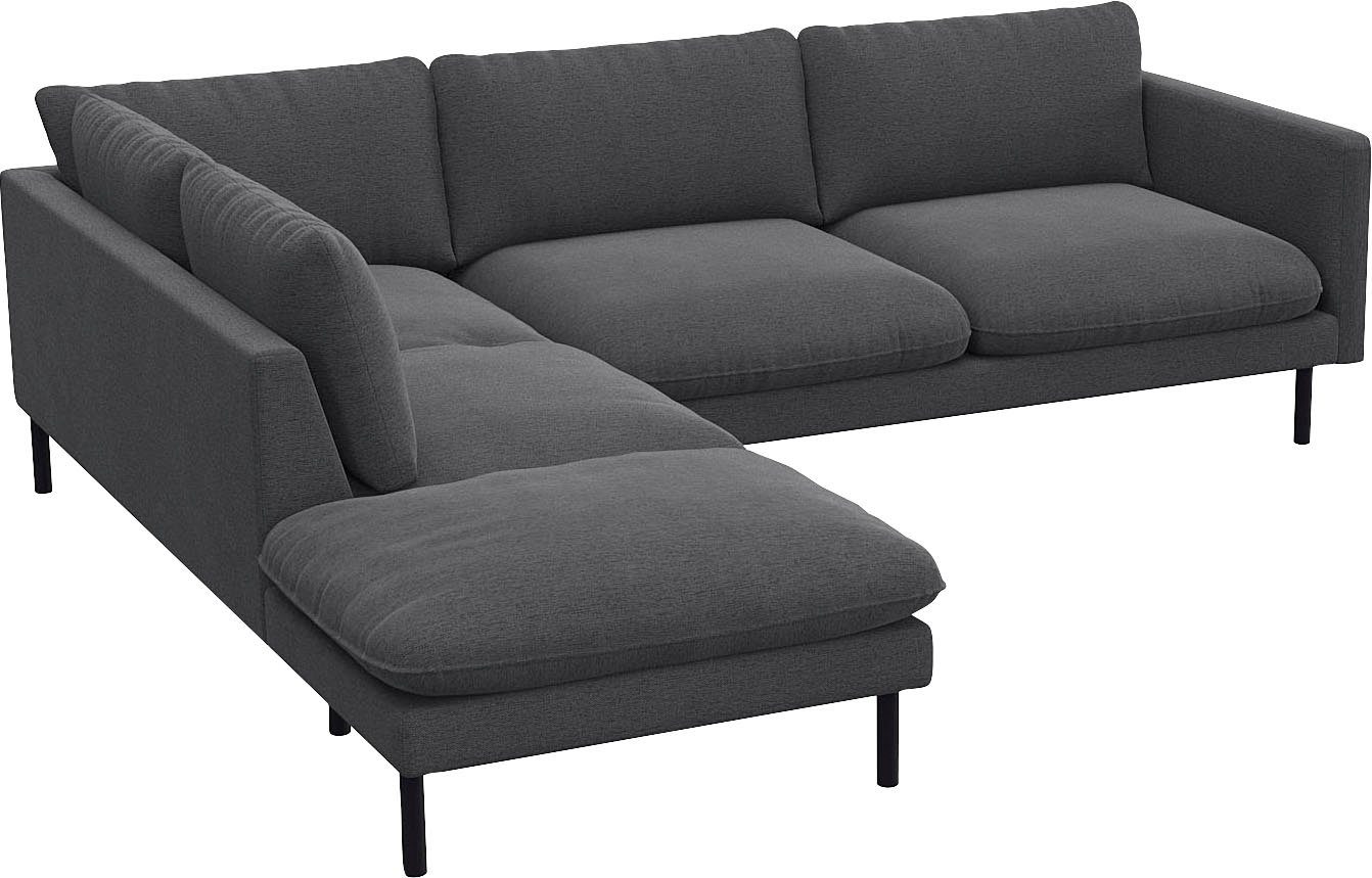 FLEXLUX Hoekbank Bolzano designbank, comfortabel door koudschuim in de zitting, L-vorm
