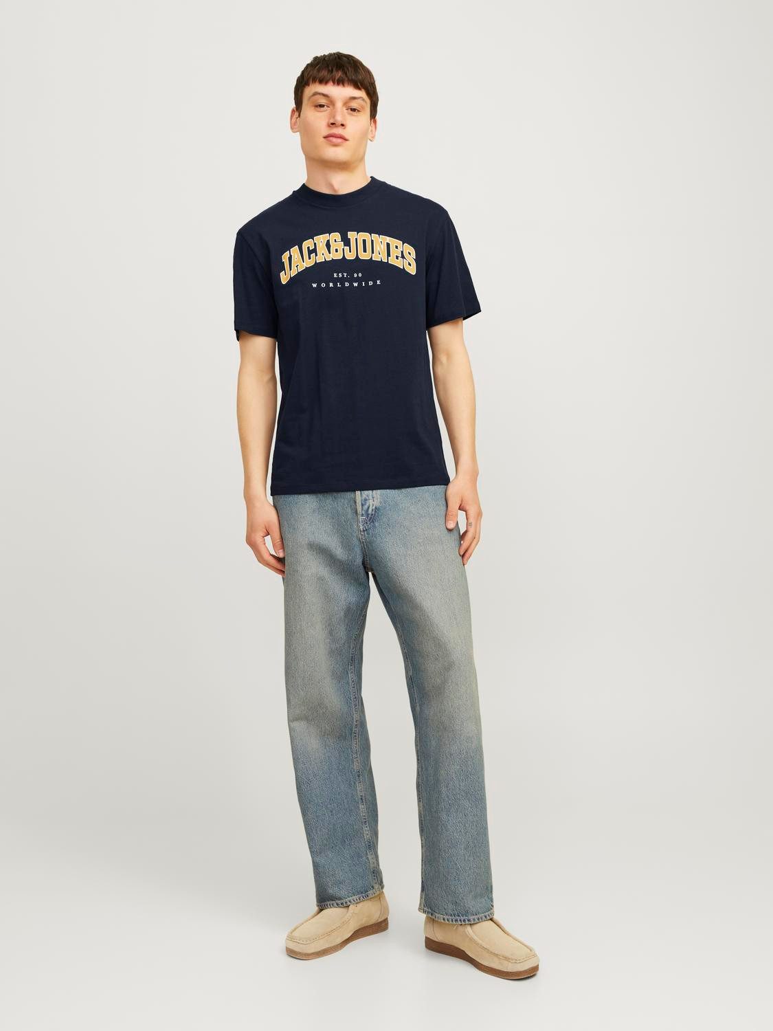 Jack & Jones Shirt met ronde hals JJECALEB VARSITY TEE SS O-NECK NOOS