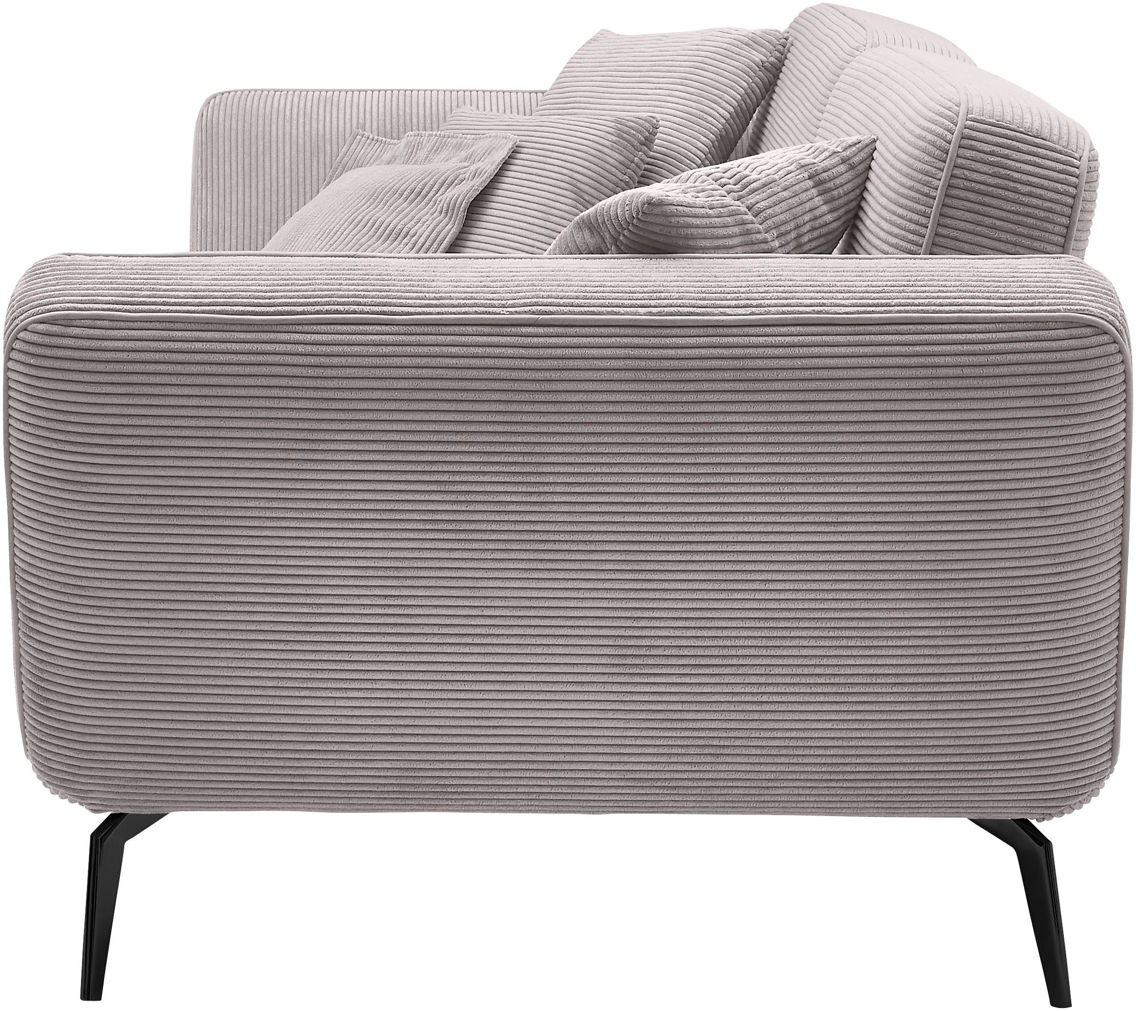 set one by Musterring Megabank SO 4500 Mega-sofa, mega comfortabel, hoogwaardig afgewerkt Voeten zwart mat, optioneel met hoofdsteun, breedte 260cm, in cord