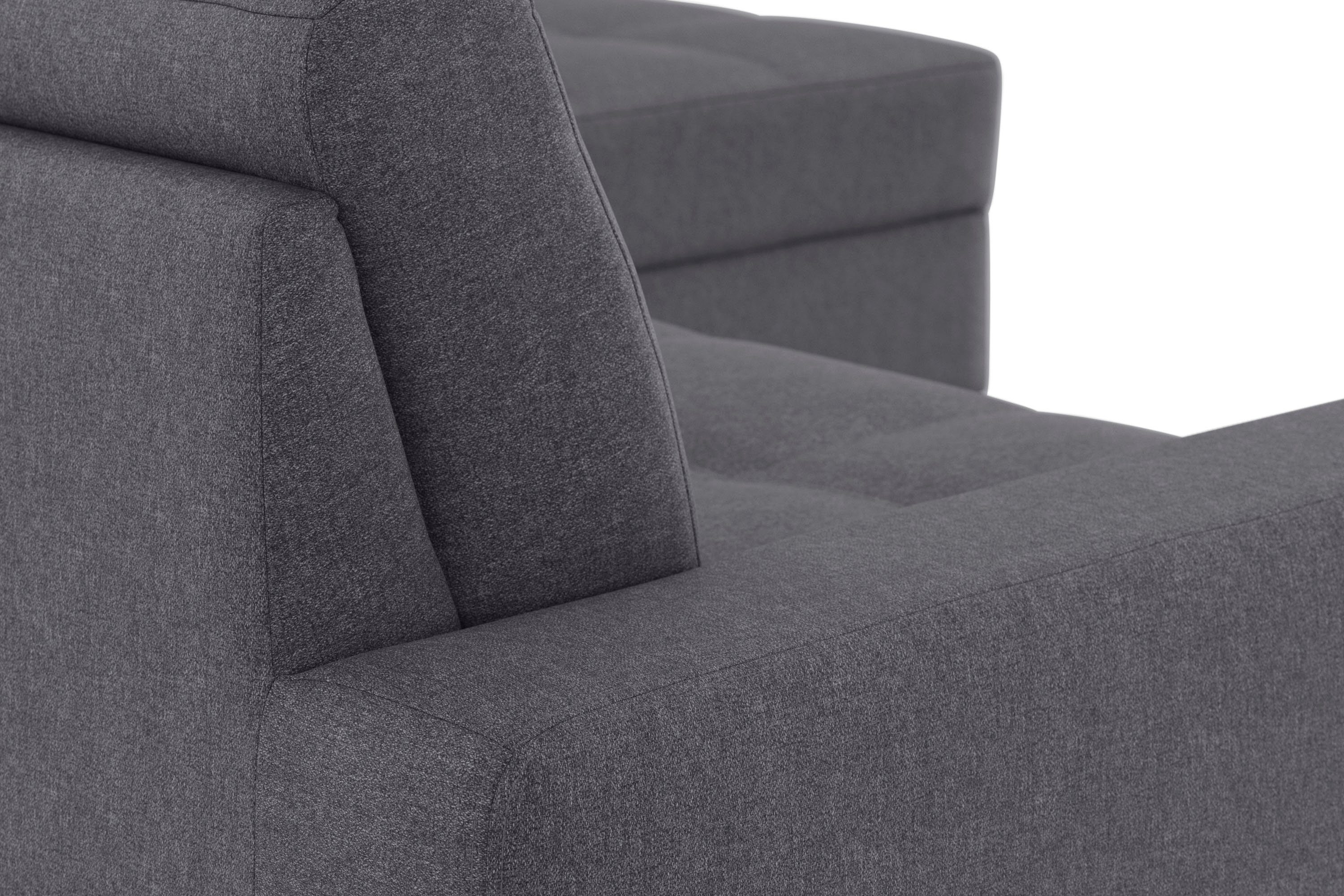 DOMO collection Hoekbank Florentina tijdloos en elegant, zitnaden als designelement, L-vorm keuze met slaapfunctie, met contrastnaad, comfortabele zithoogte 47 cm