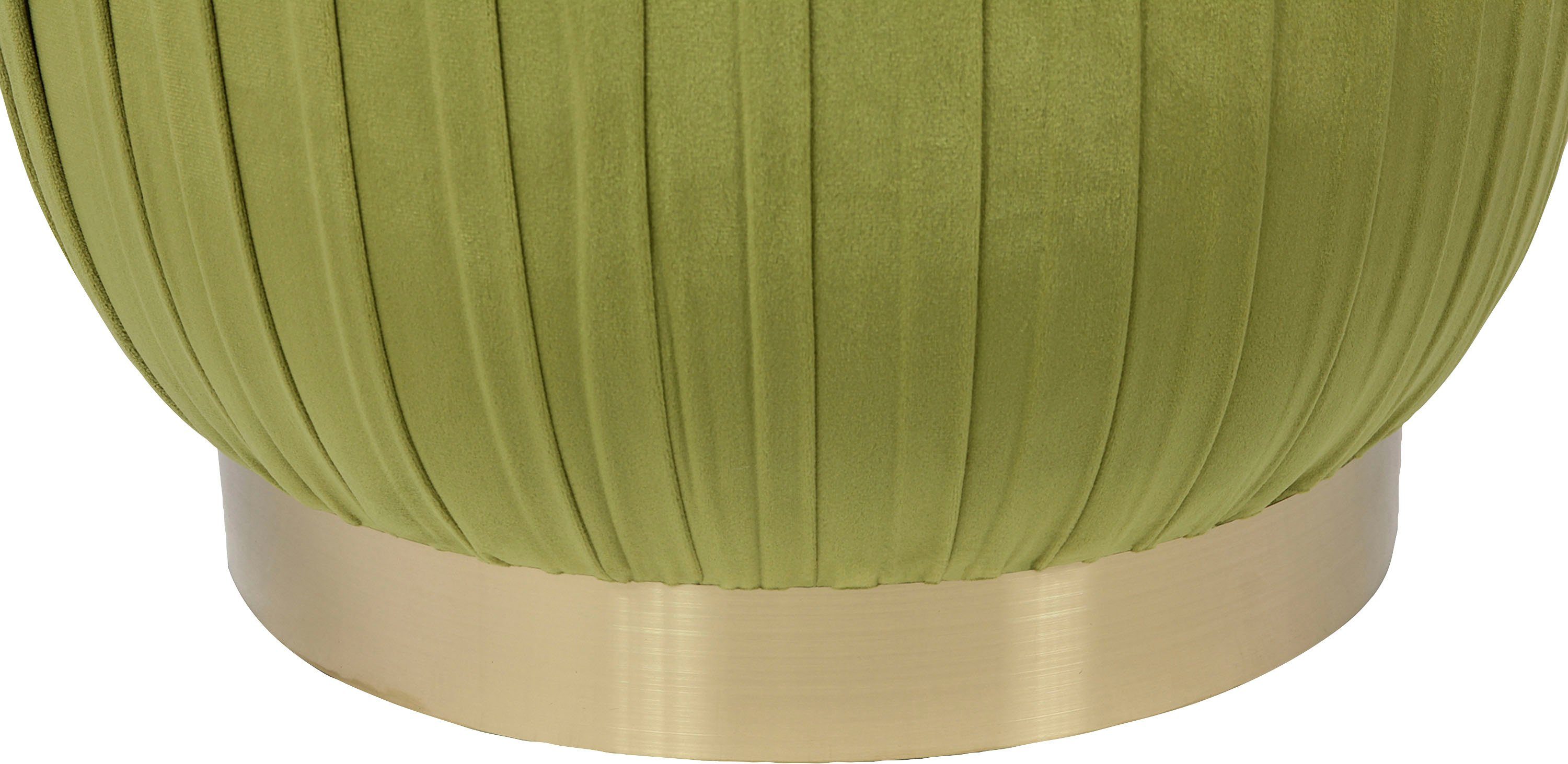 Kayoom Zithocker Kruk Lilje, elegante uitstraling door goudkleurige sokkel, hoogwaardige fluwelen bekleding (1 stuk)