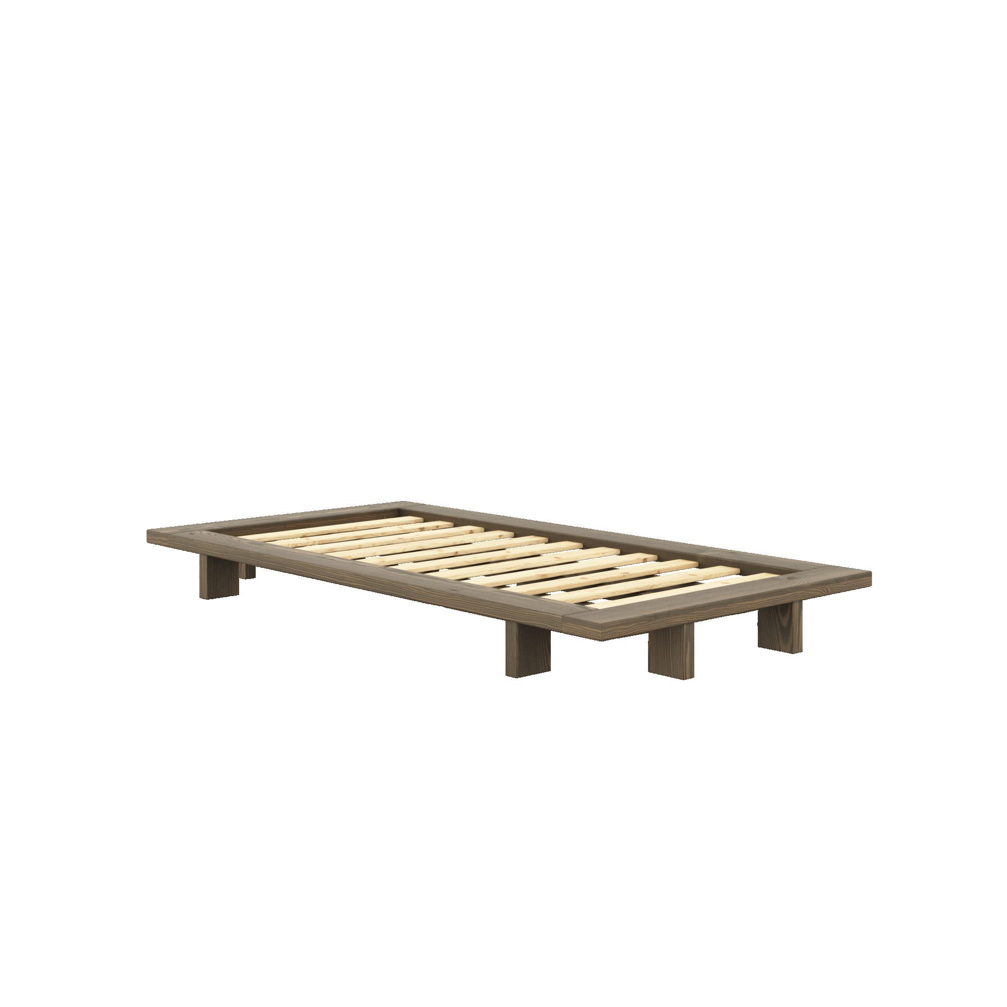 Karup Bedframe JAPAN BED grondbed, houten frame, futonbed, jeugdbed, houten bed Massief houten bed met lattenbodem, massief grenen, bed zonder hoofdeinde