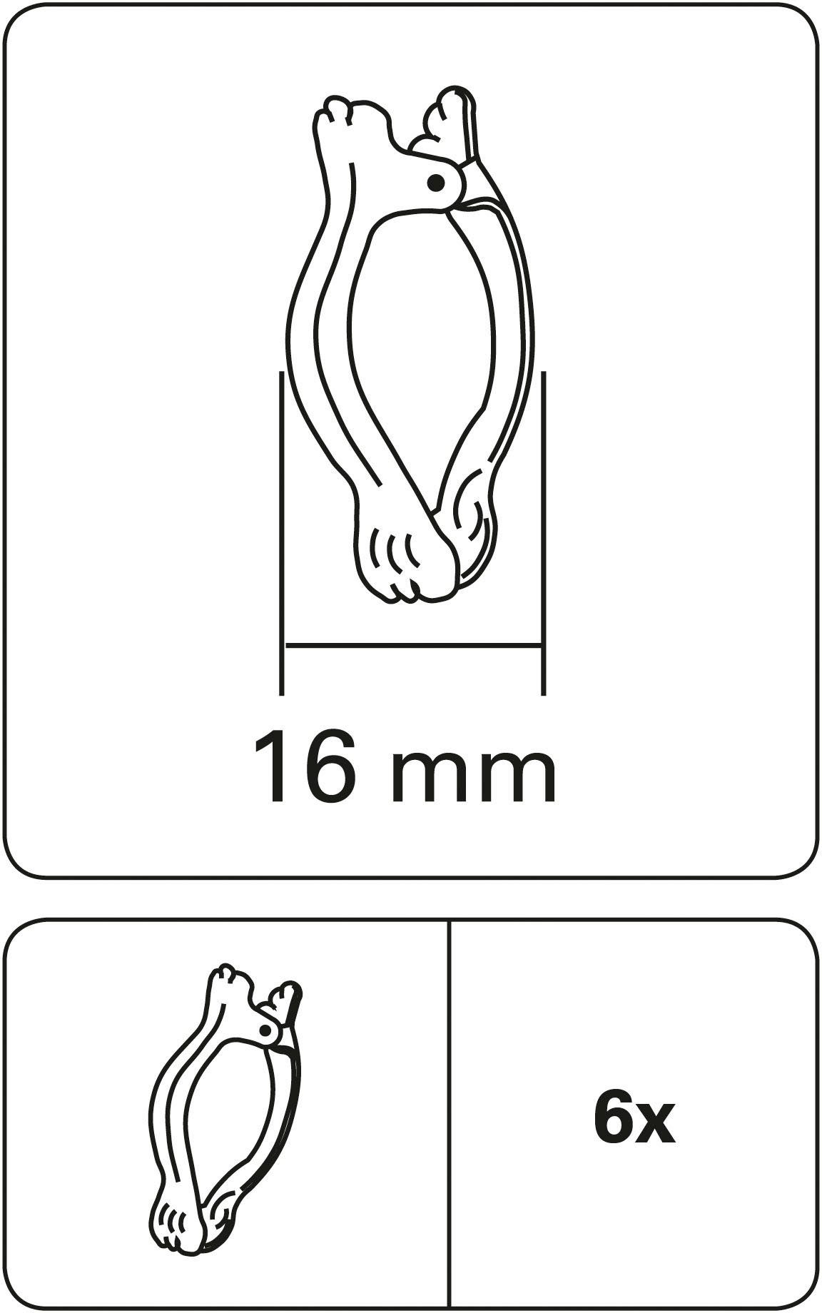 GARDINIA Decoratieve klem Donauklem voor decoraties van stoffen (6 stuks)
