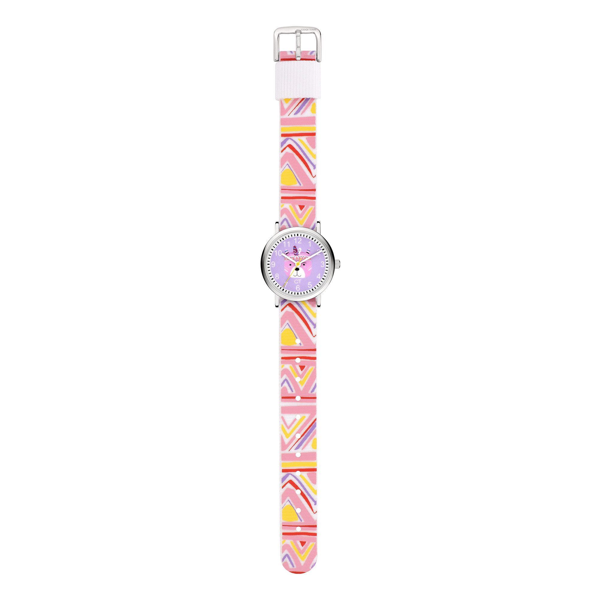 COOL TIME Kwartshorloge The Cool Colorful Bear Horloge, kinderhorloge, meisje, analoog