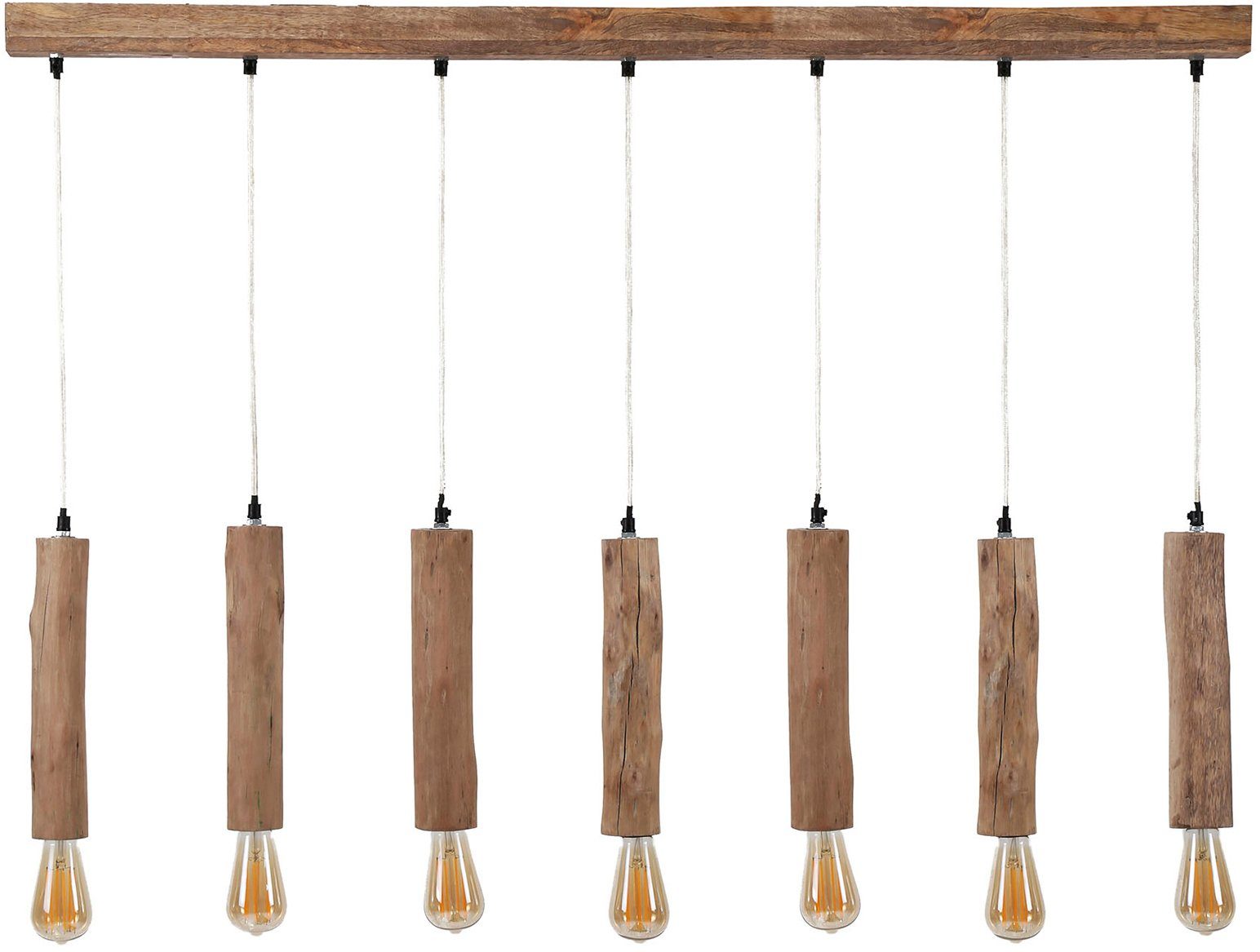 SalesFever Hanglamp Lilly Boomstamachtige kapjes van eucalyptus hout