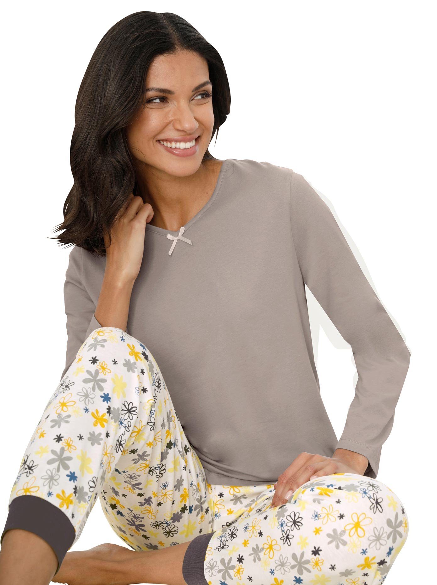OTTO Pyjama top Pyjamashirt (1-delig) dames pyjama's maat 36/38 grijs