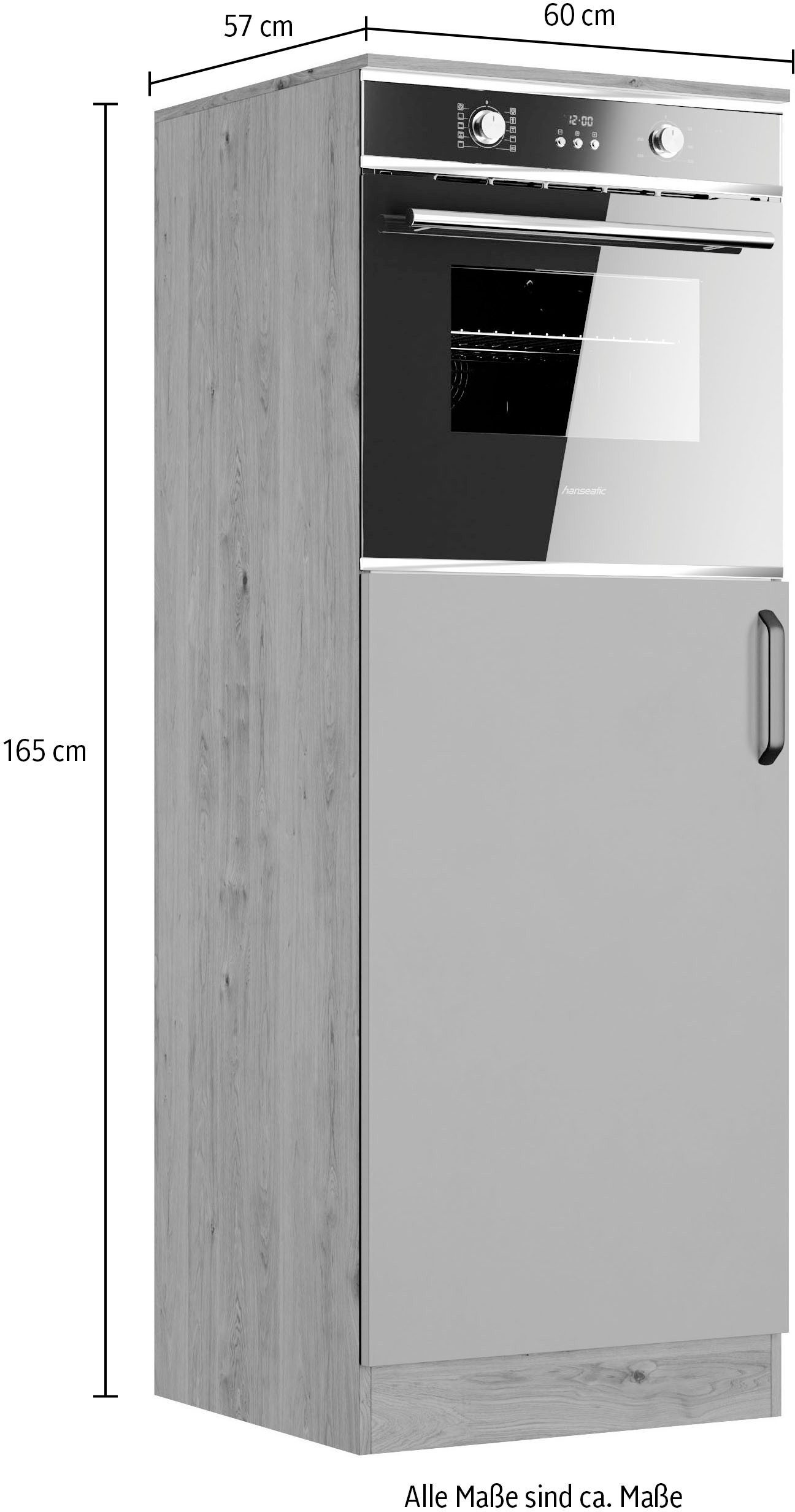 wiho Küchen Oven-/koelkastombouw Elba Afmetingen (B/H): 60/165 cm