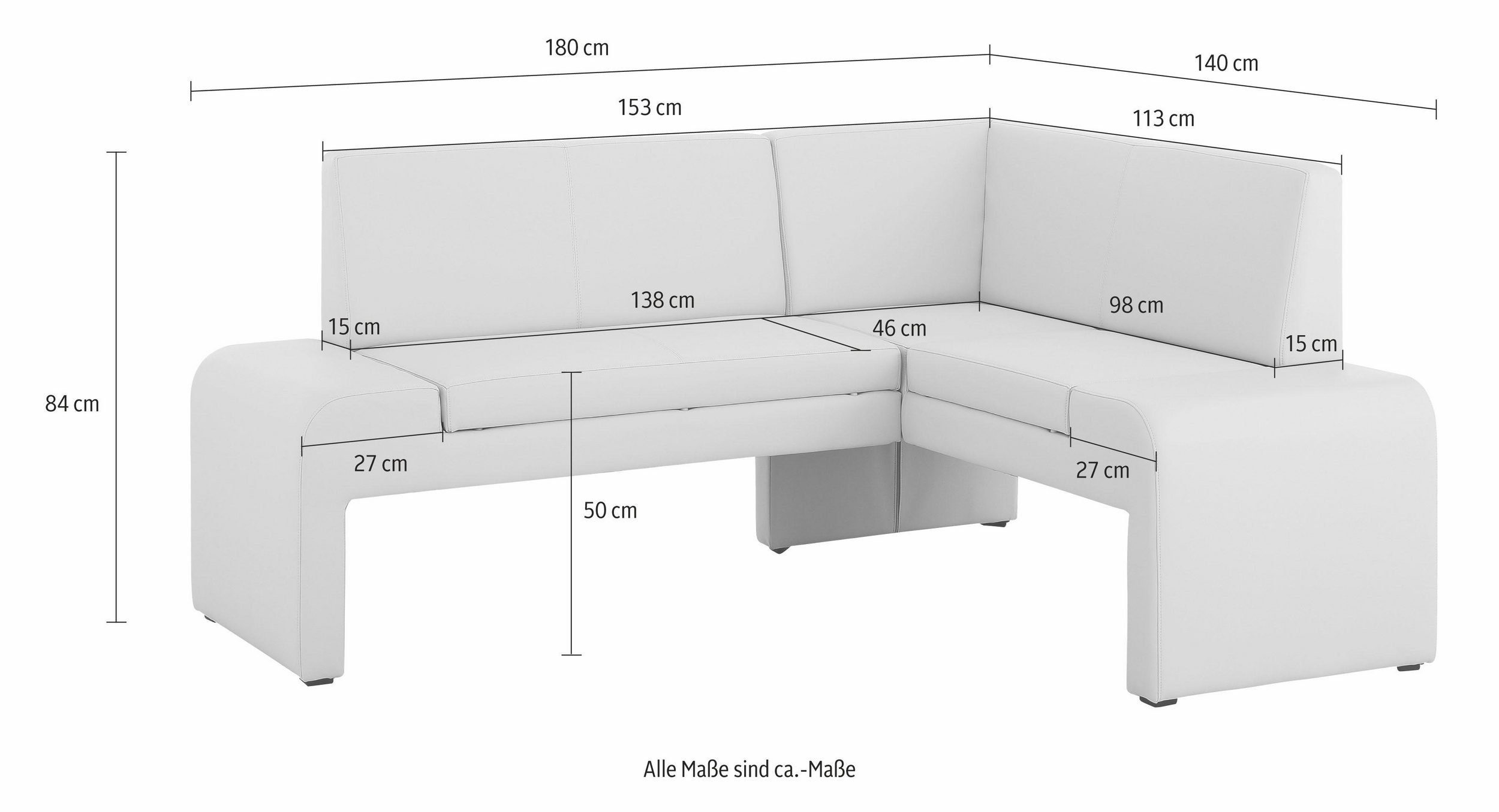 Home affaire Hoekbank Bologna in 2 afmetingen (lange zijde 180 of 200 cm), verschillende kwaliteiten