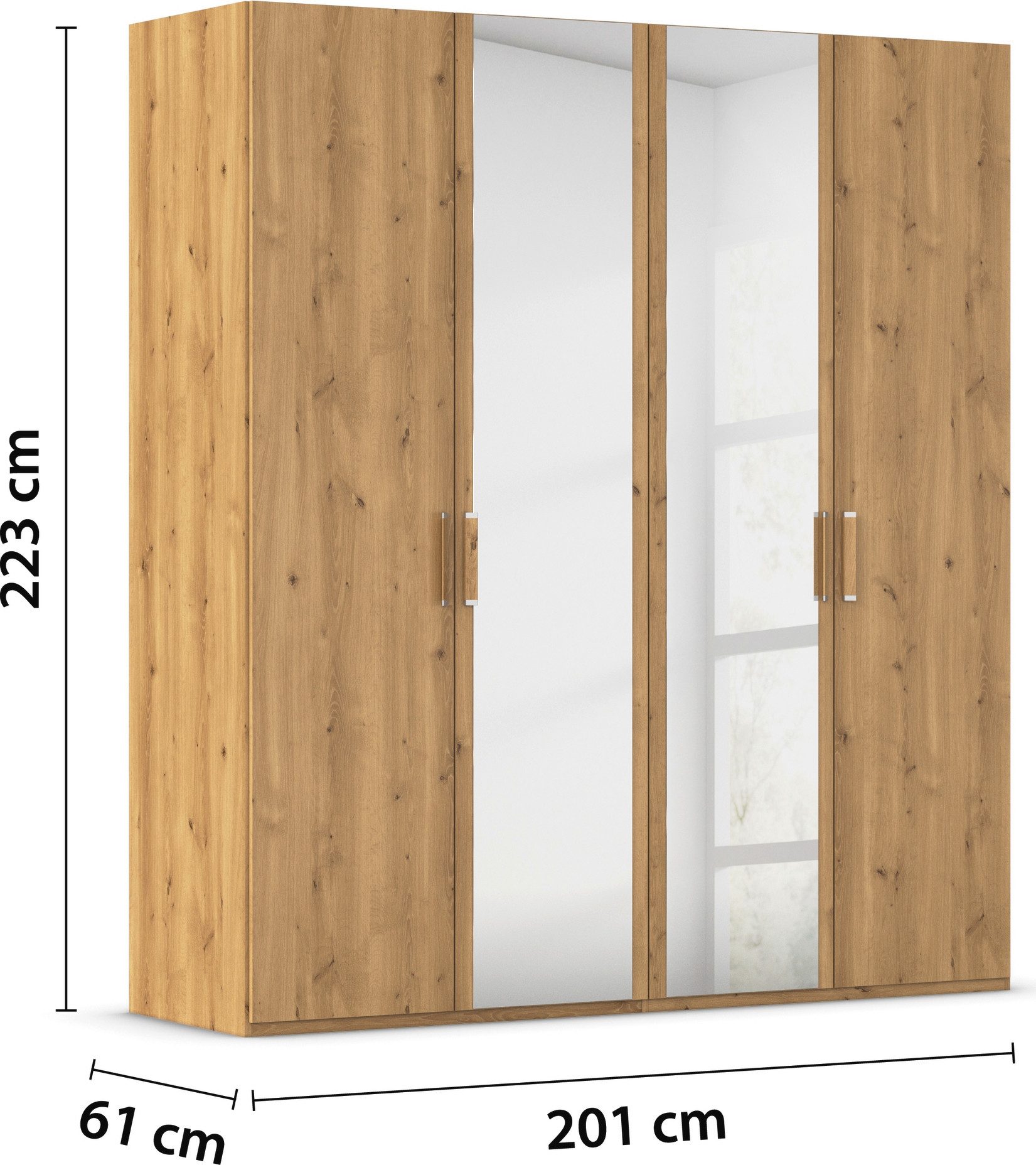 rauch Draaideurkast Kledingkast Kast Garderobe Slaapkamerkast EVELYN in elegante stijl, veel opbergruimte 3 breedtes en 2 hoogtes made in germany