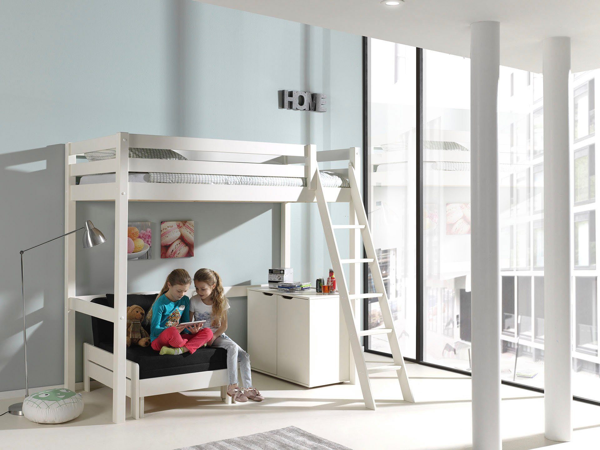 Vipack Hoogslaper met 90x 200 cm ligoppervlak, uittrekbare slaapfauteuil