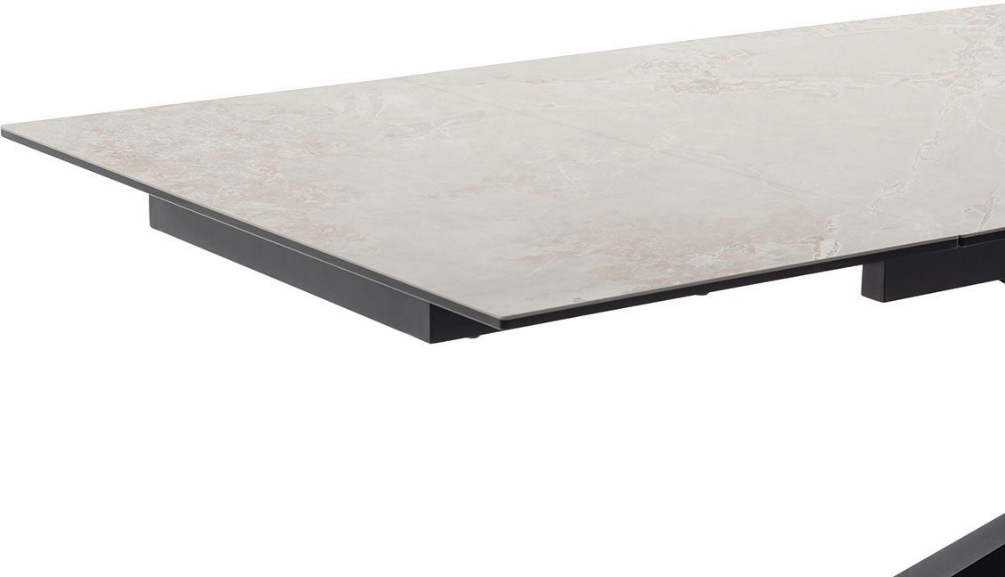 MCA furniture Eettafel TESERO uitschuifbare tafel 200-300 cm Keramiek, metaal, marmer-look, uittrekbaar, belastbaar tot 100 kg, 10-12 personen