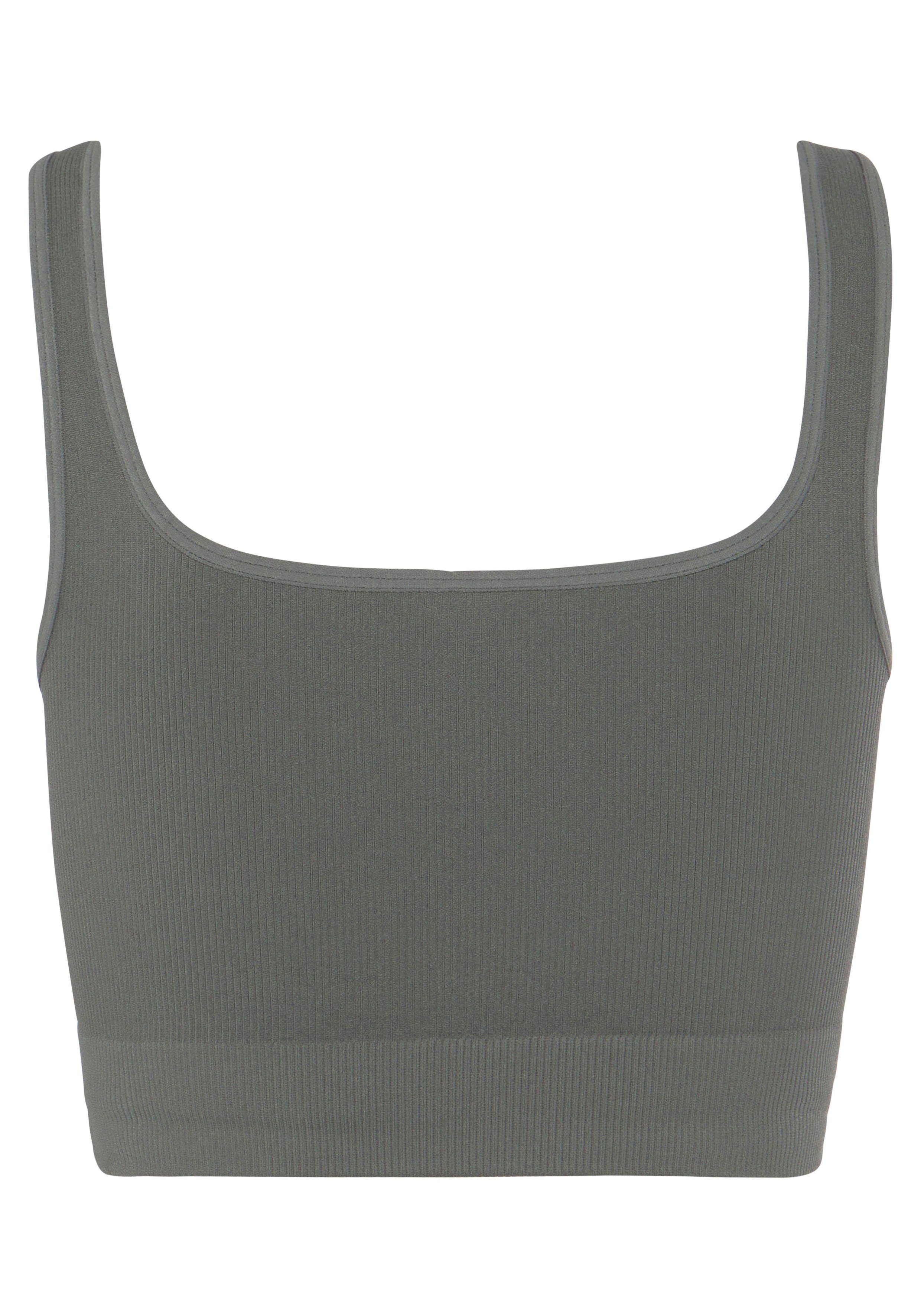 Lascana Crop-top - Seamless Top Naadloos top met ribstructuur