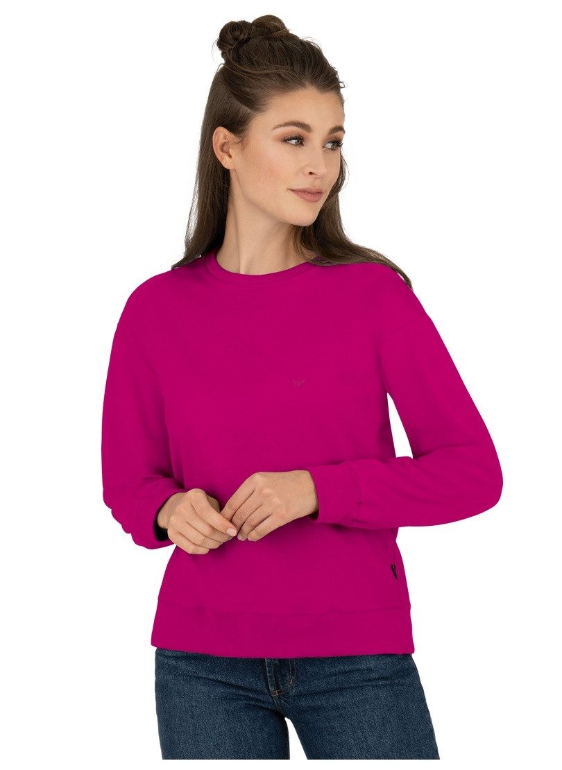 Trigema Sweatshirt TRIGEMA dun sweatshirt dames sweaters maat M roze