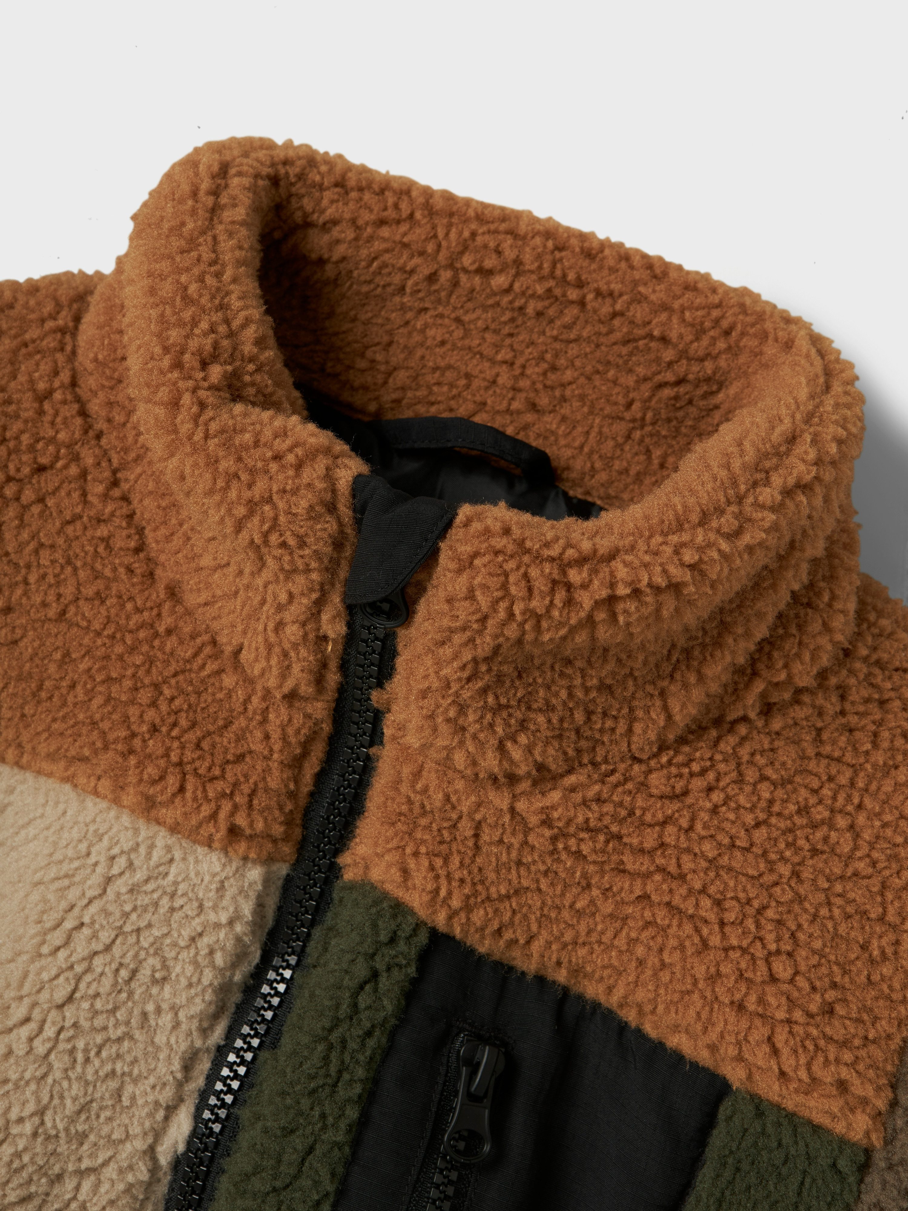 Name It Fleecejack NMMMONICO TEDDY JACKET BLOCK