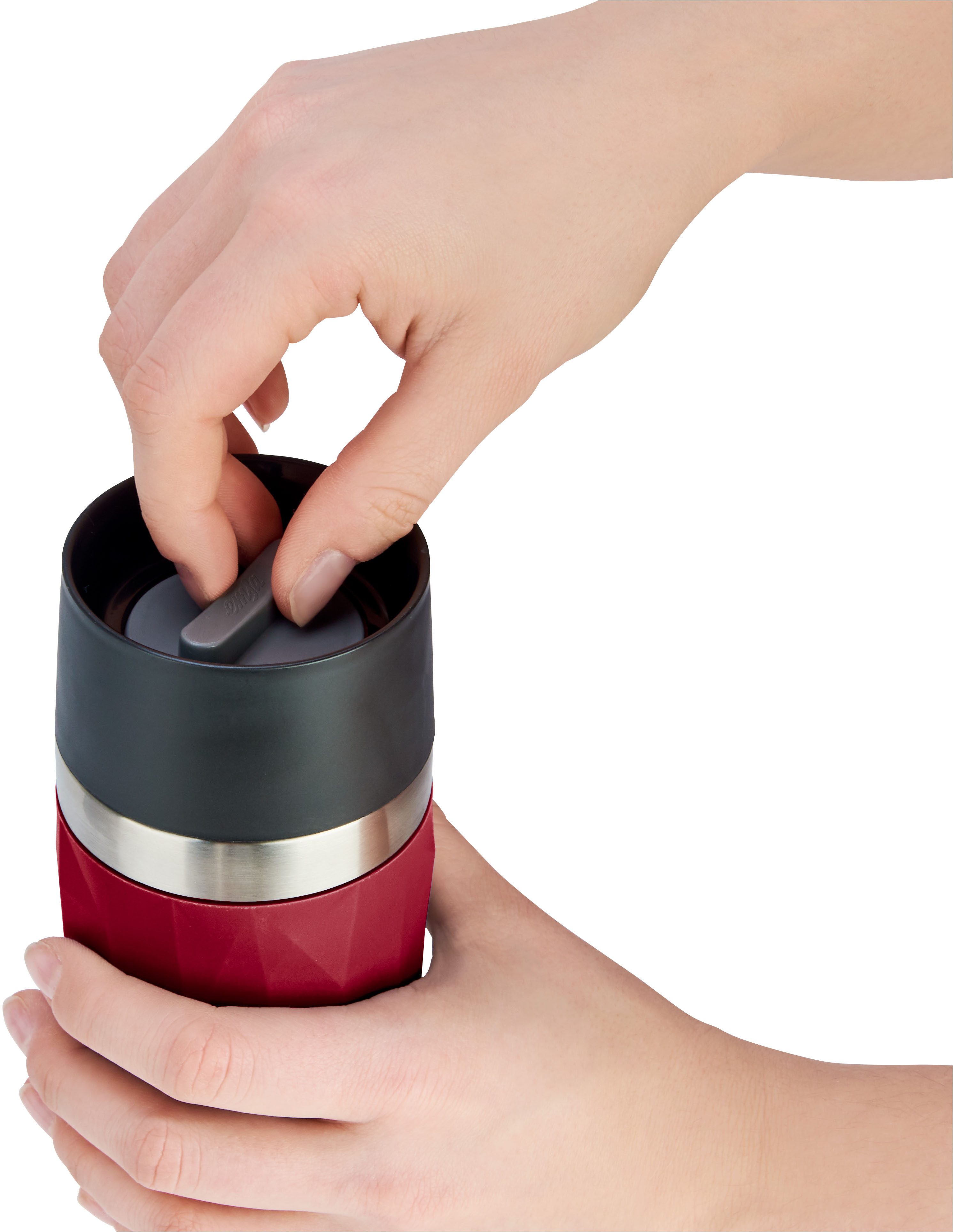 Emsa Thermosbeker Travel Mug Compact 0,3l, roestvrij staal, 3u warm/6u koud, 360° drinkopening, vaatwasmachinebestendig