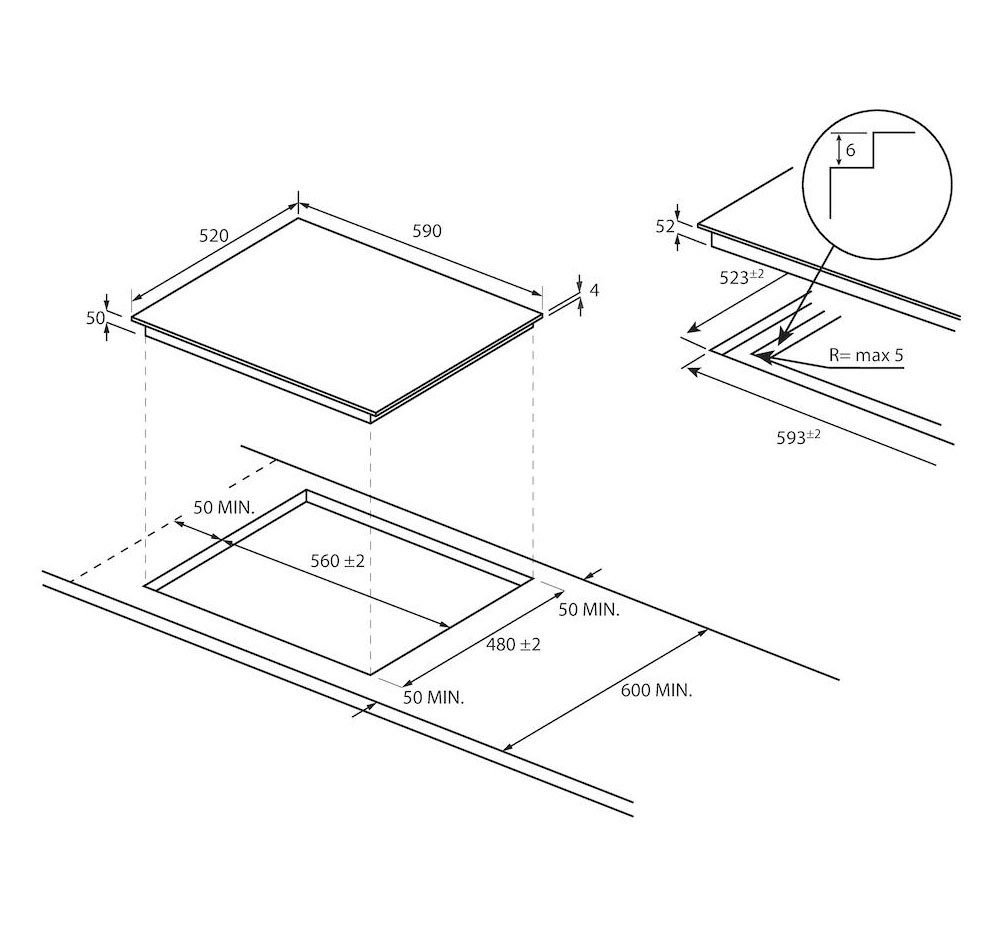 Haier Elektrische kookplaat HAH64 EXCP inclusief powerstand (boost)