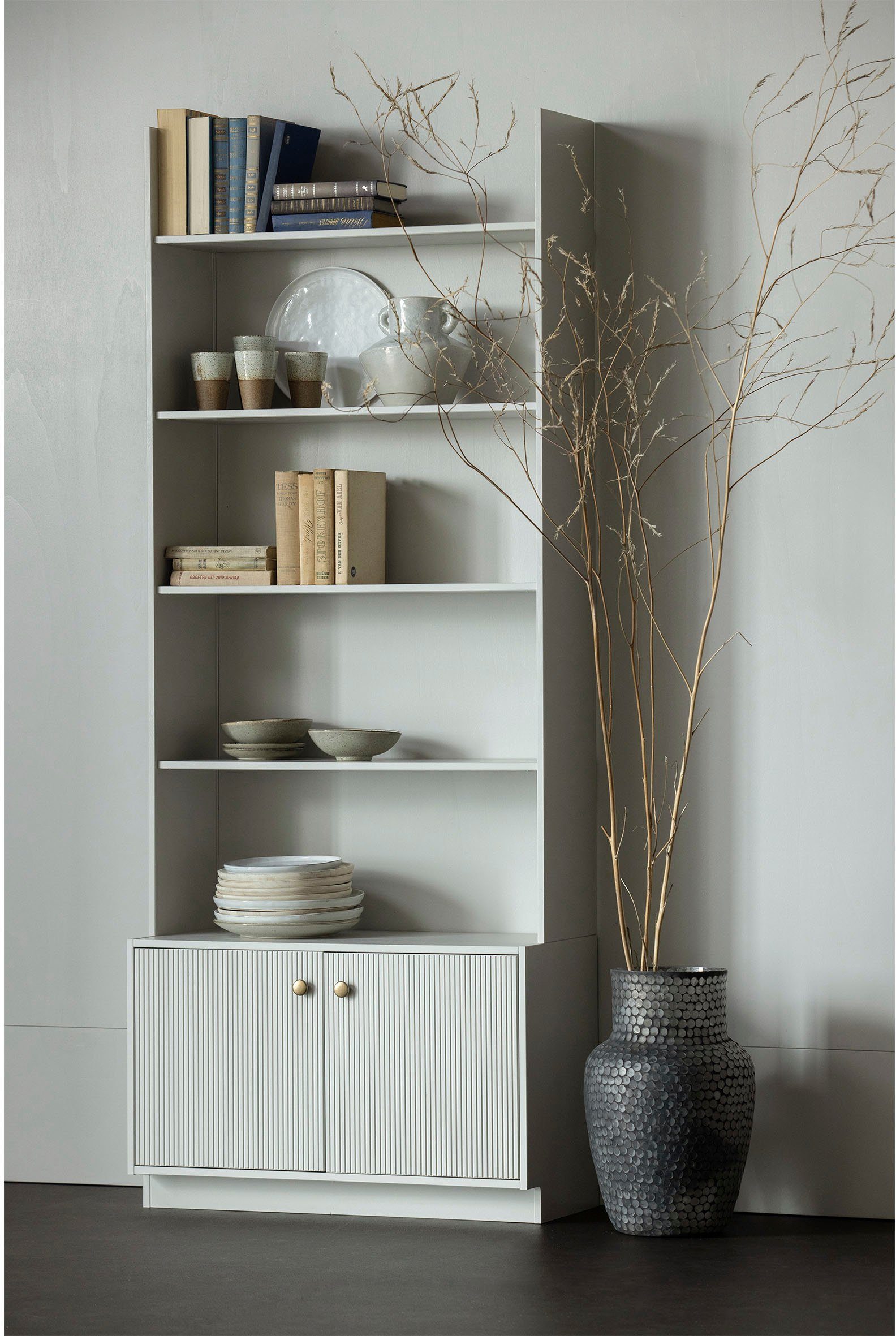 WOOOD Multifunctionele kast Madu van dennenhout en metaal, breedte 80 cm