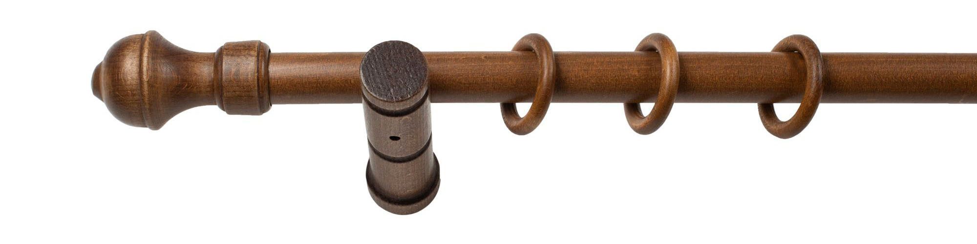 SN DECO GROUP Gordijnroede Ares 28 mm, hout, verschillende lengtes en kleuren, compleet set