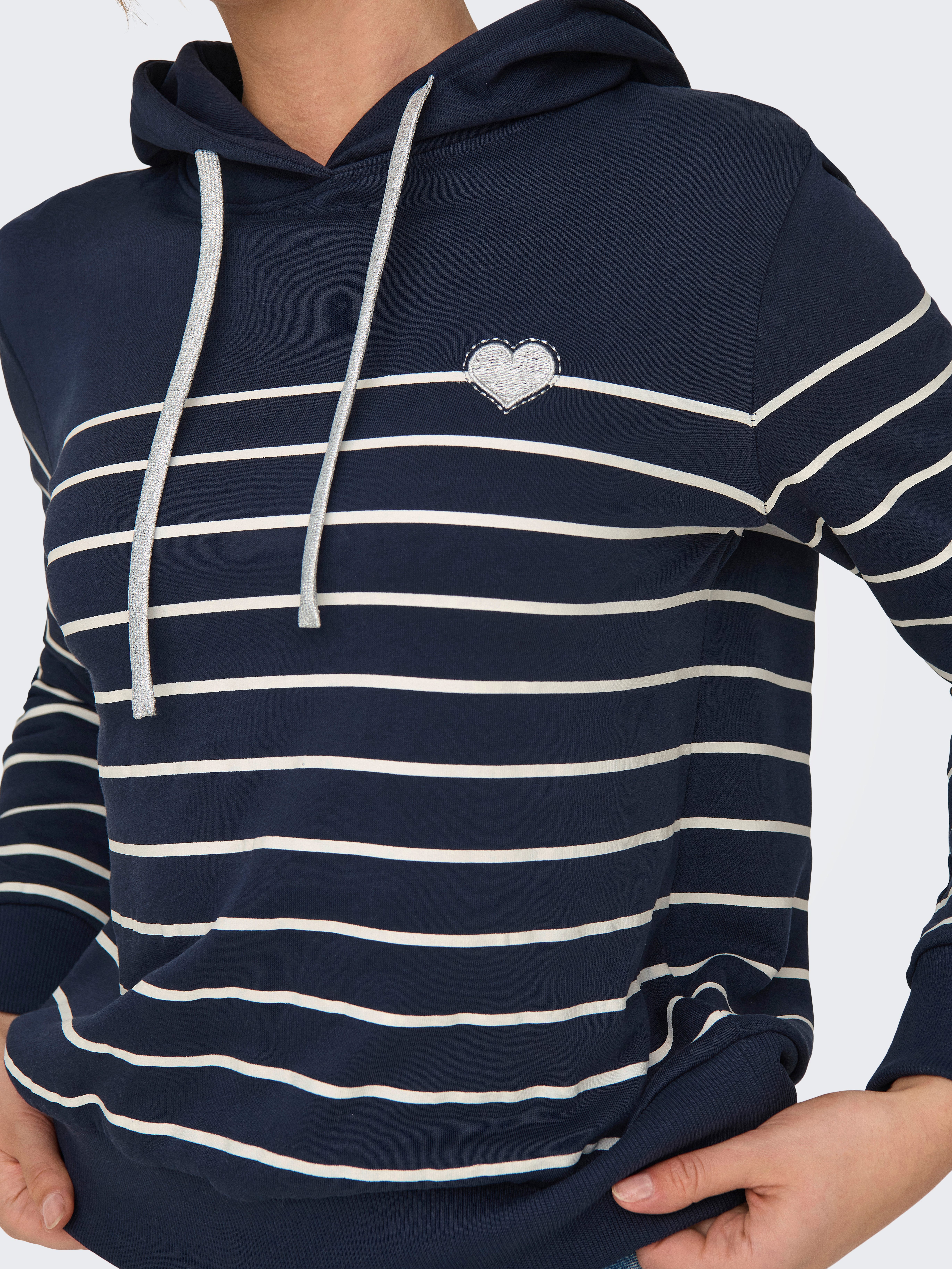 Only Hoodie ONLADELLE L/S STRIPE HOOD SWT