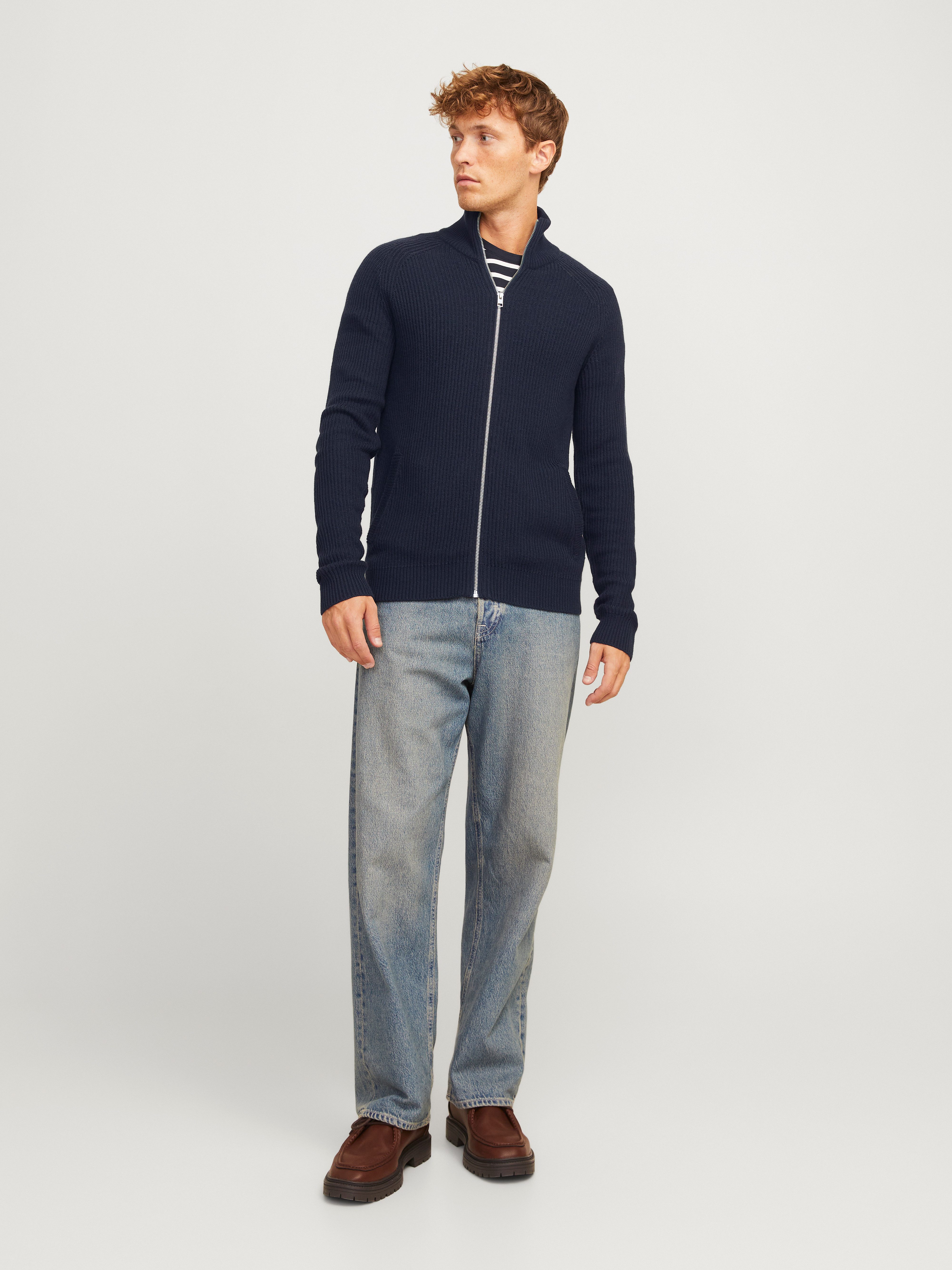 Jack & Jones Vest JJPANNEL KNIT ZIP CARDIGAN AW24