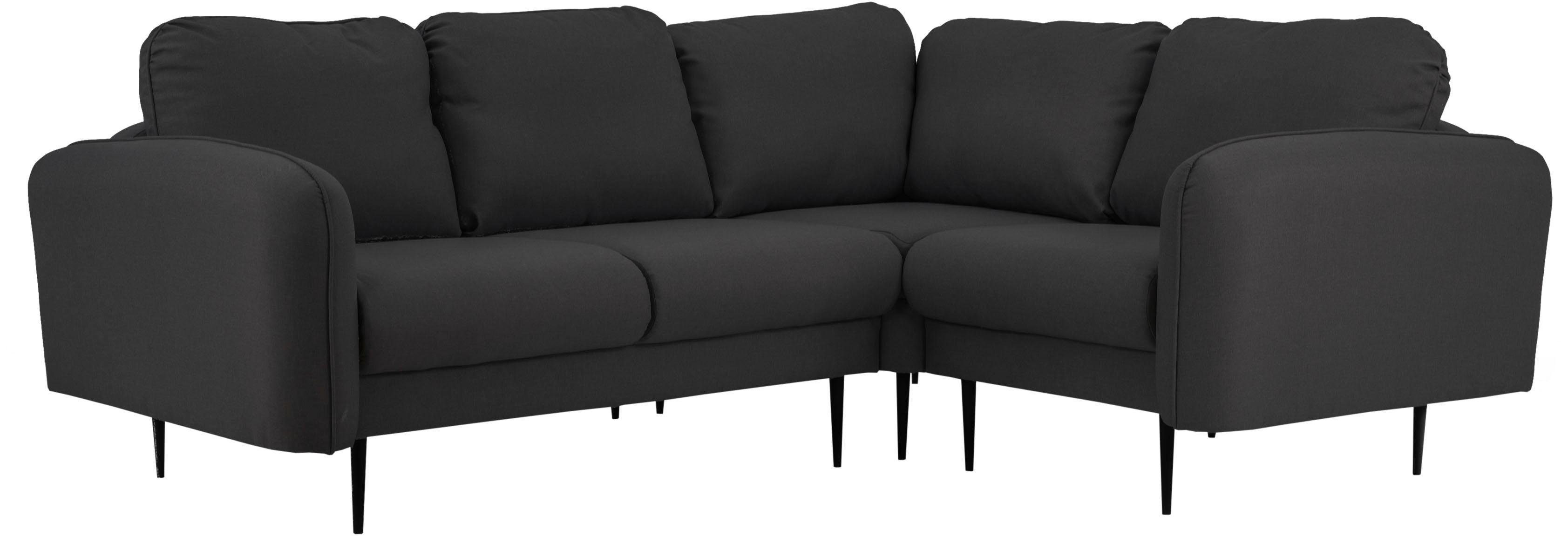 Leonique Hoekbank Skidi L-vorm met losse rugkussens en opstaande naad boven op de armleuning