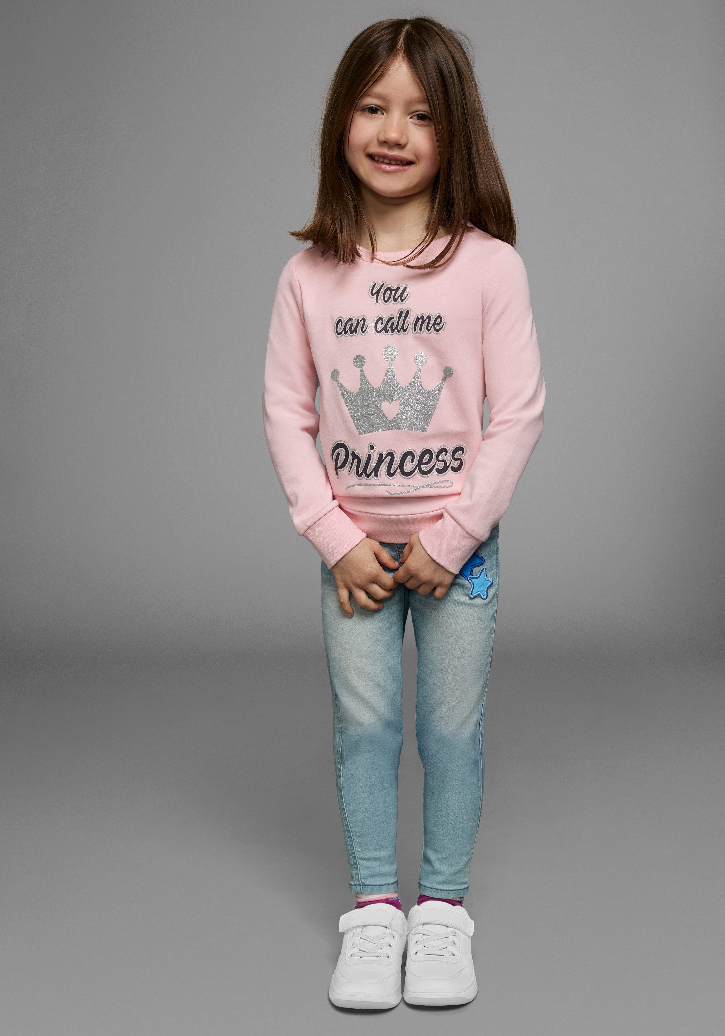 KIDSWORLD Shirt met lange mouwen YOU CAN CALL ME PRINCESS Lange mouwen, basic pasvorm, bedrukt, ronde hals