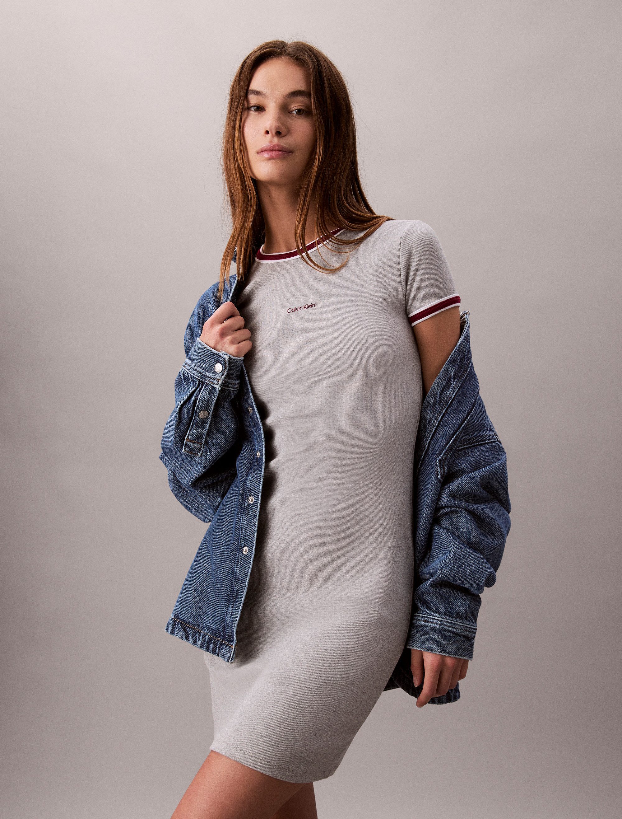 Calvin Klein Skaterjurk SS COLOR BLOCK COTTON RIB BABY T