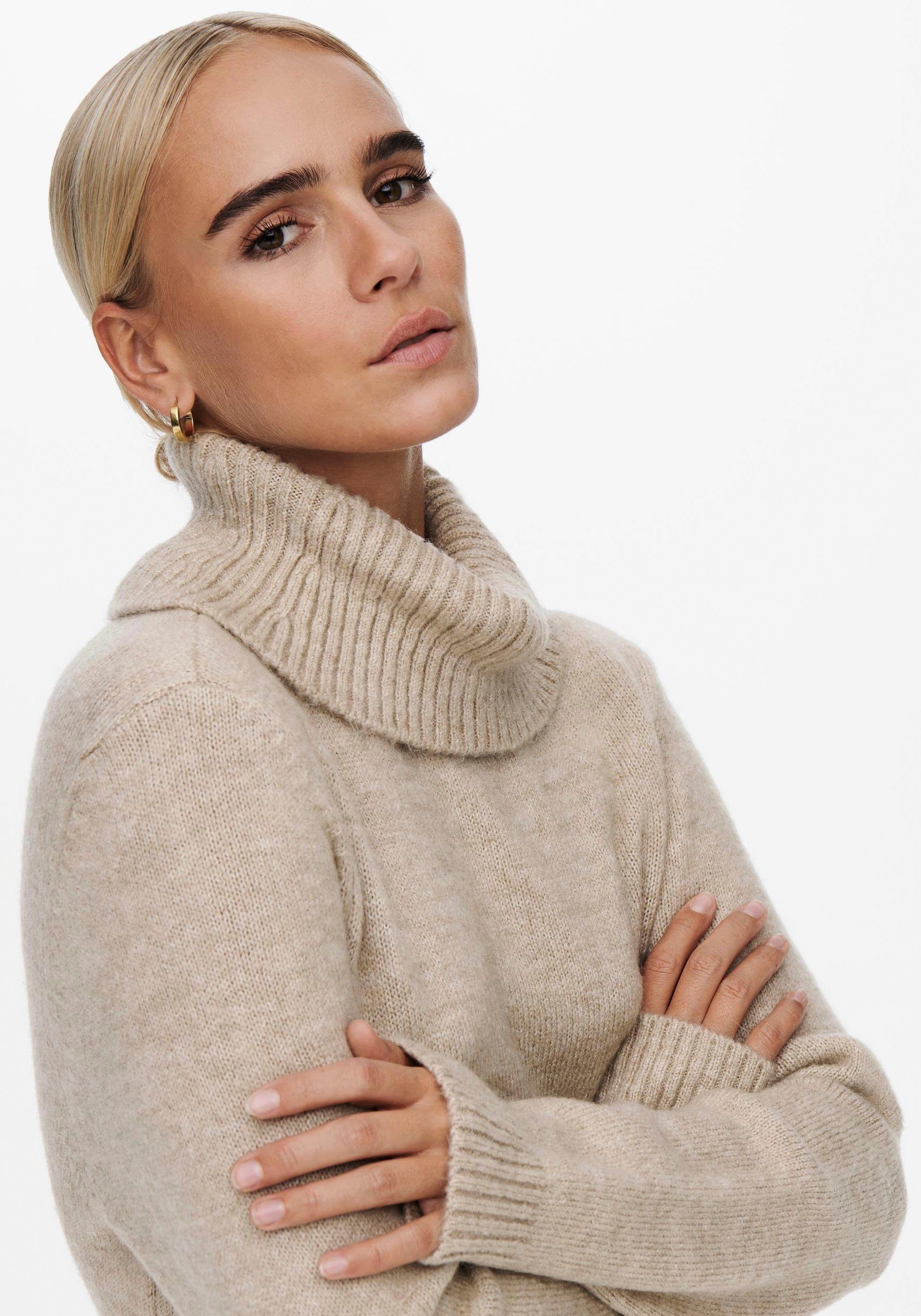 Only Gebreide jurk ONLBRANDIE L/S ROLL NECK DRESS