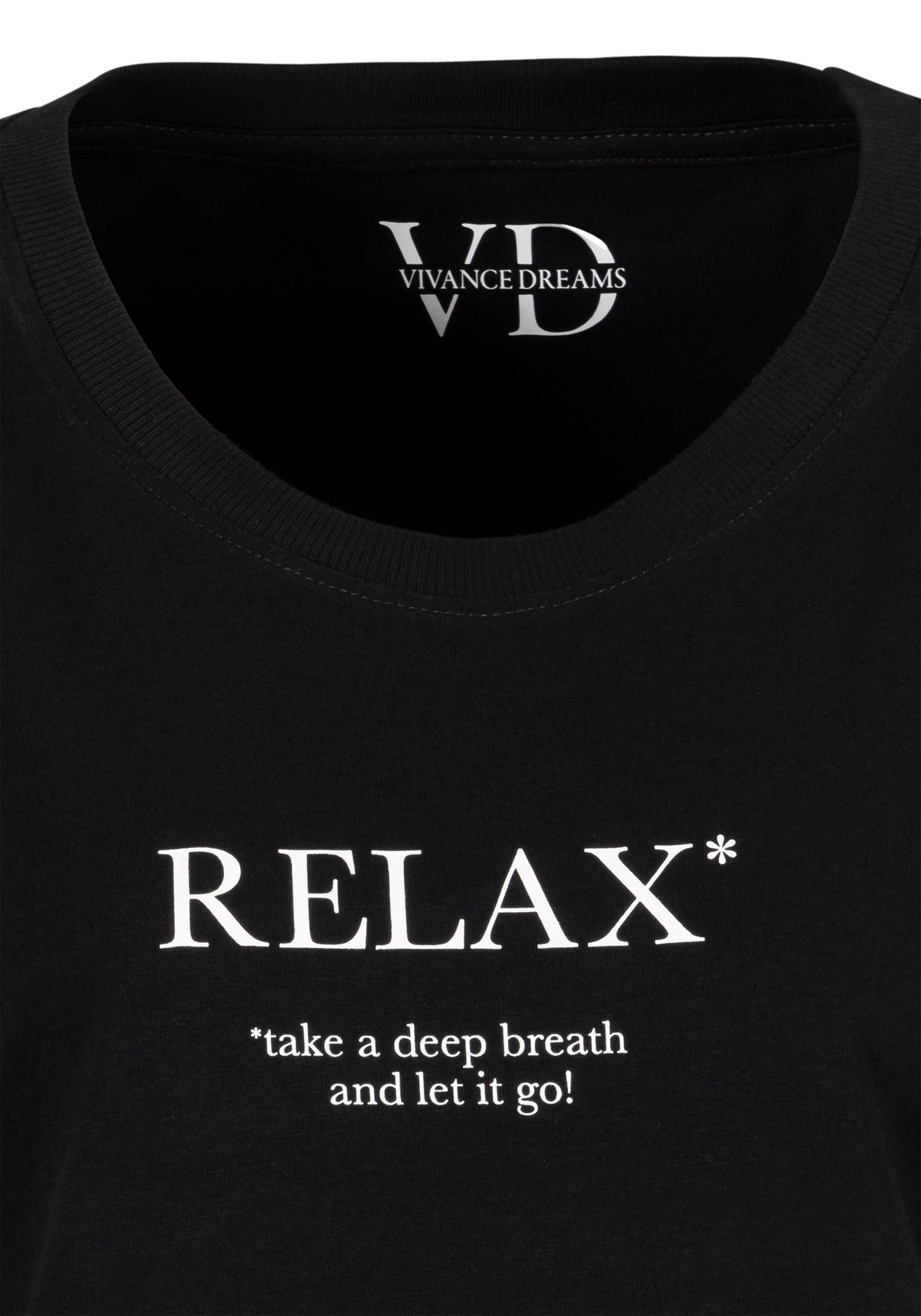 Vivance Dreams Pyjama top met statementprint