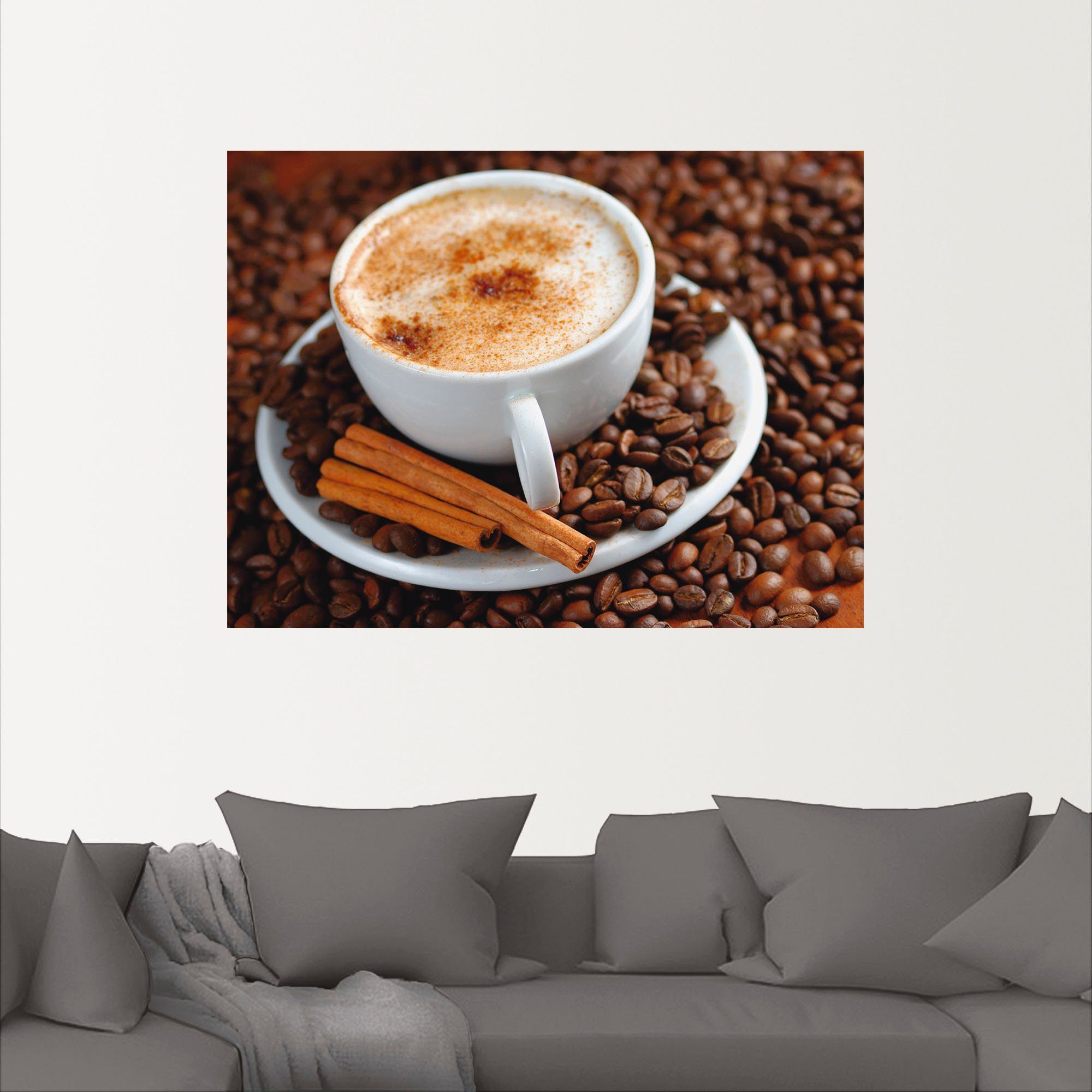 Artland Artprint Cappuccino - koffie als artprint van aluminium, artprint op linnen, muursticker, verschillende maten