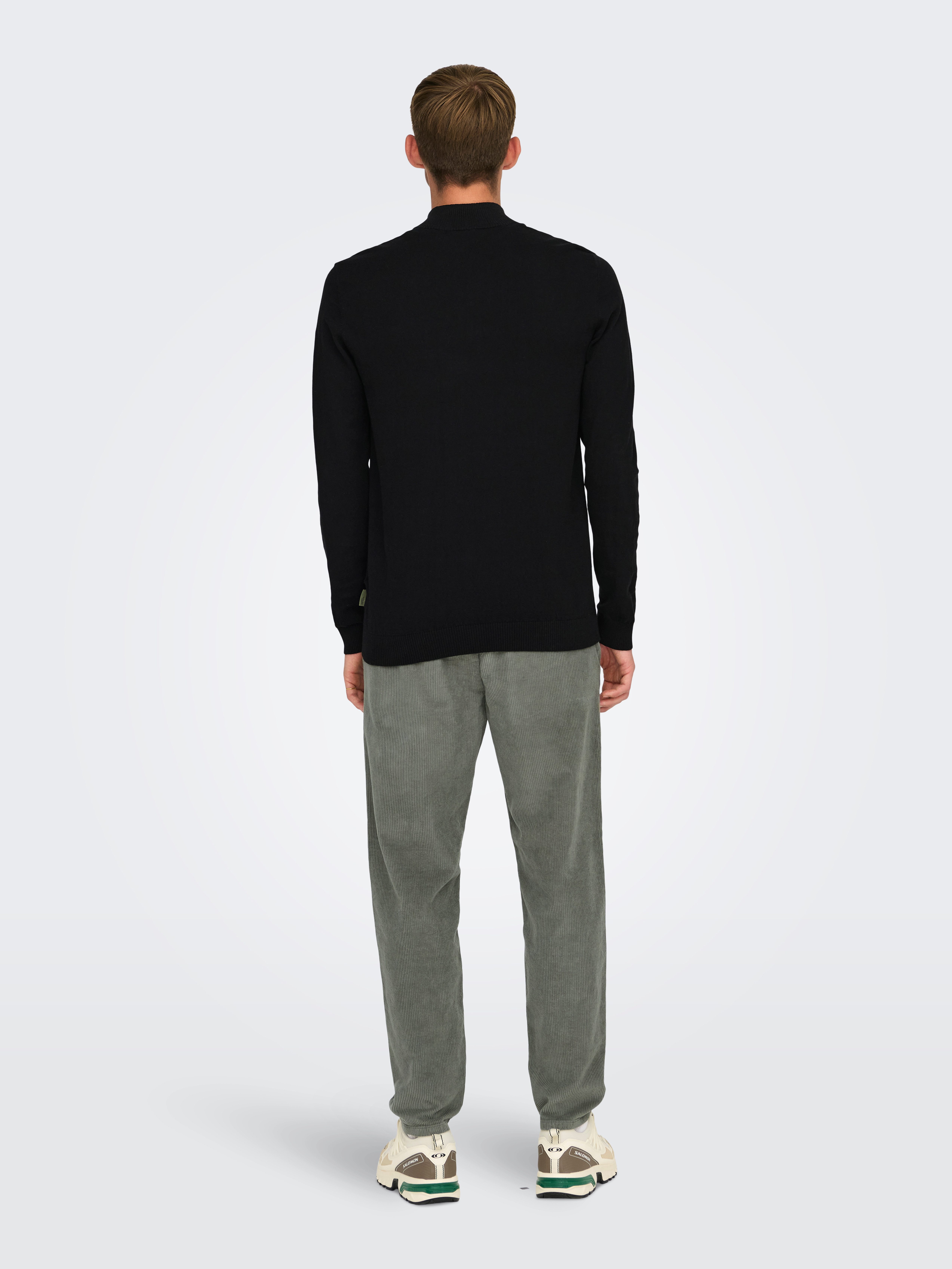 ONLY & SONS Schipperstrui ONSLOUI REG 12 MEL HALF ZIP KNIT NOOS