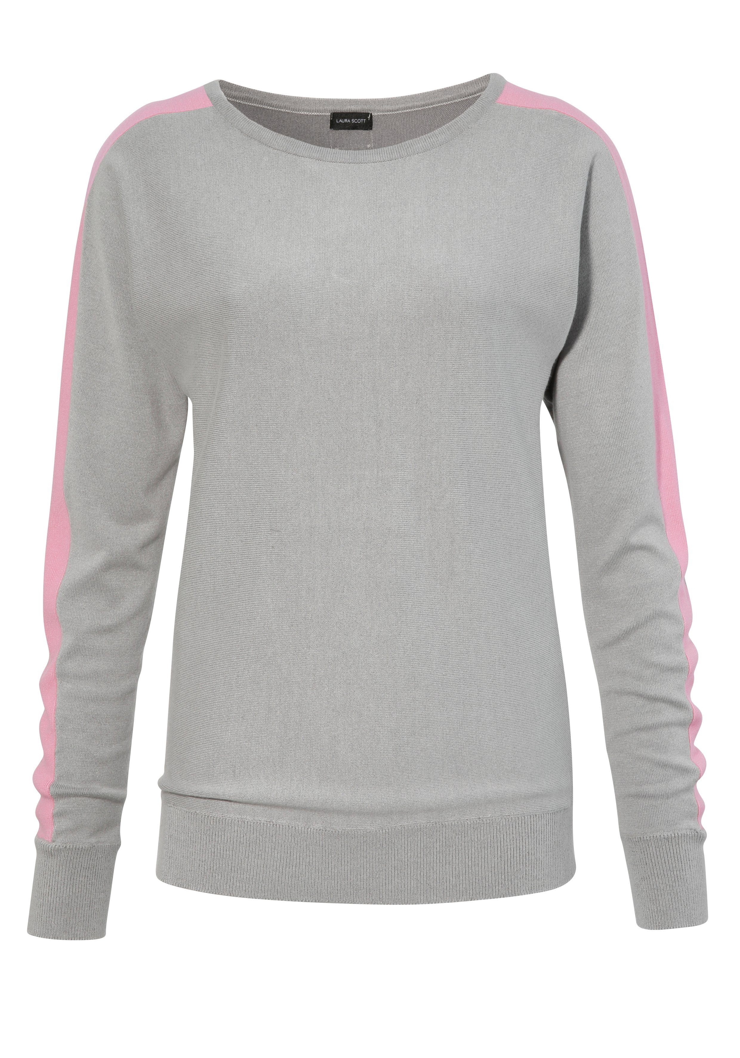 Laura Scott Lange trui met contraststrepen - nieuwe kleuren