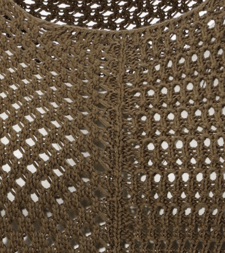 Aniston CASUAL Trui met ronde hals met trendy gemixte ajourmotieven
