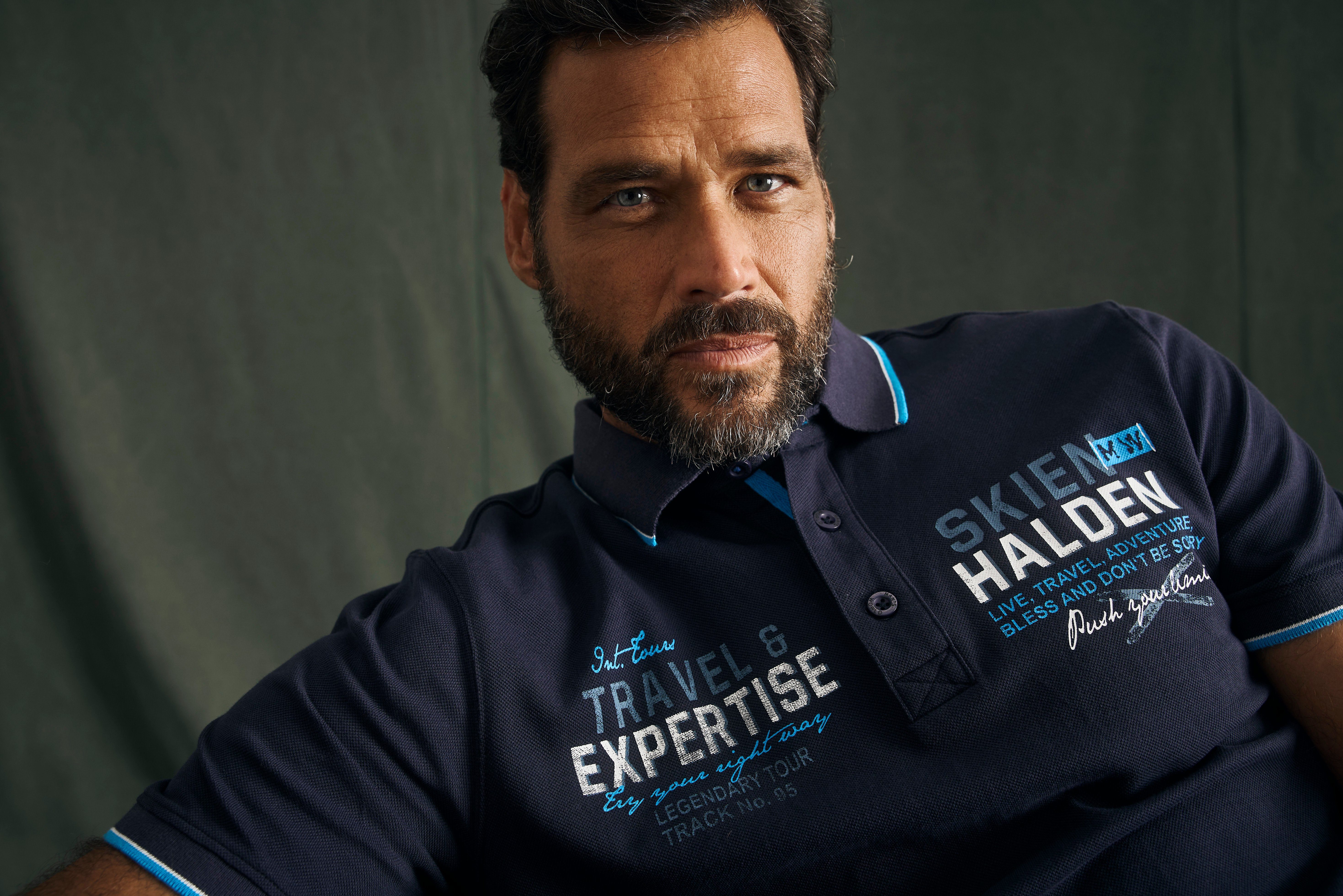 Man's World Poloshirt Korte mouwen, bedrukt ontwerp, polokraag, van katoen