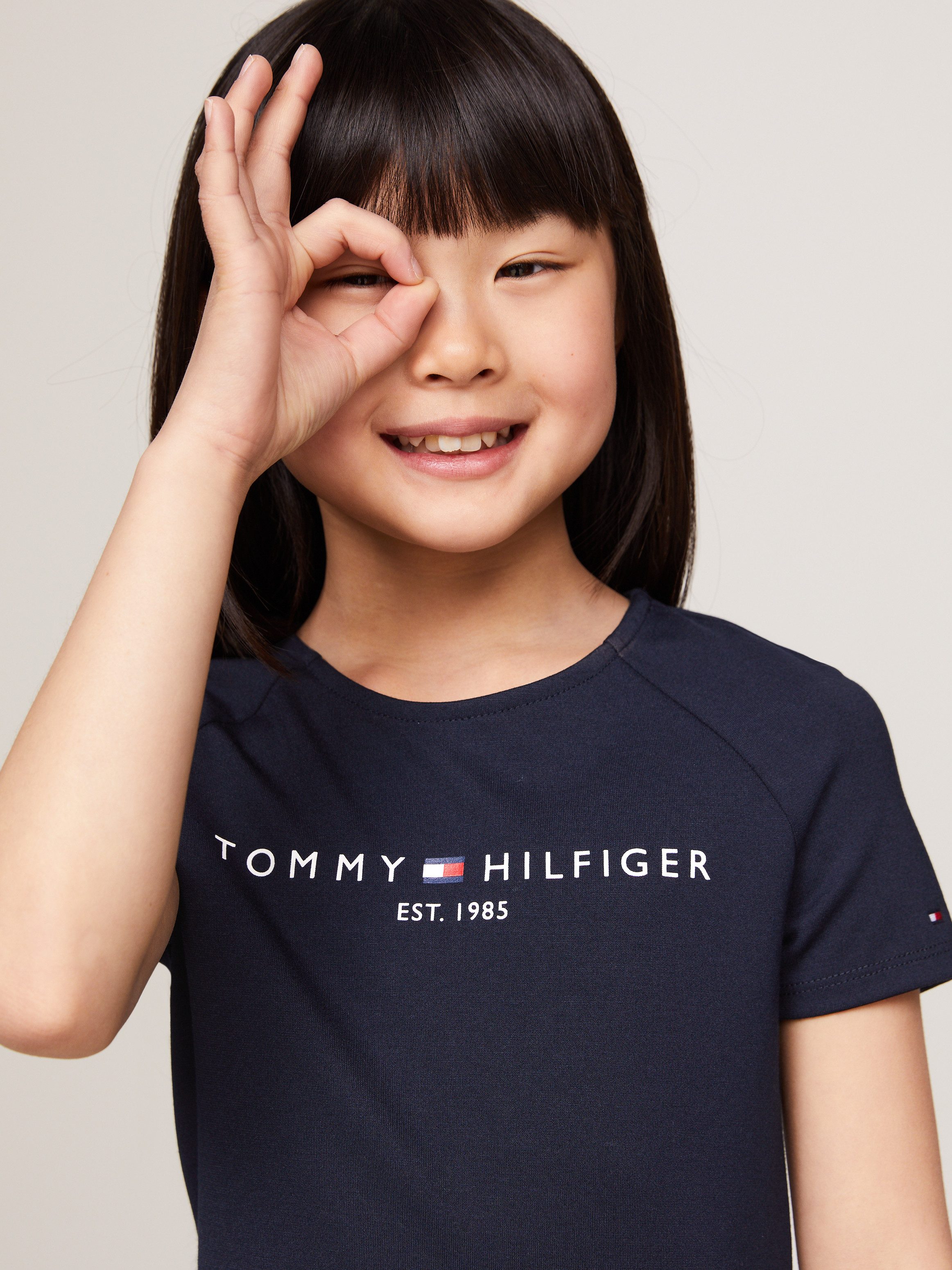Tommy Hilfiger Jurk in a-lijn PUNTO FIT & FLARE DRESS SS Kinderen tot 16 jaar met logo-opdruk