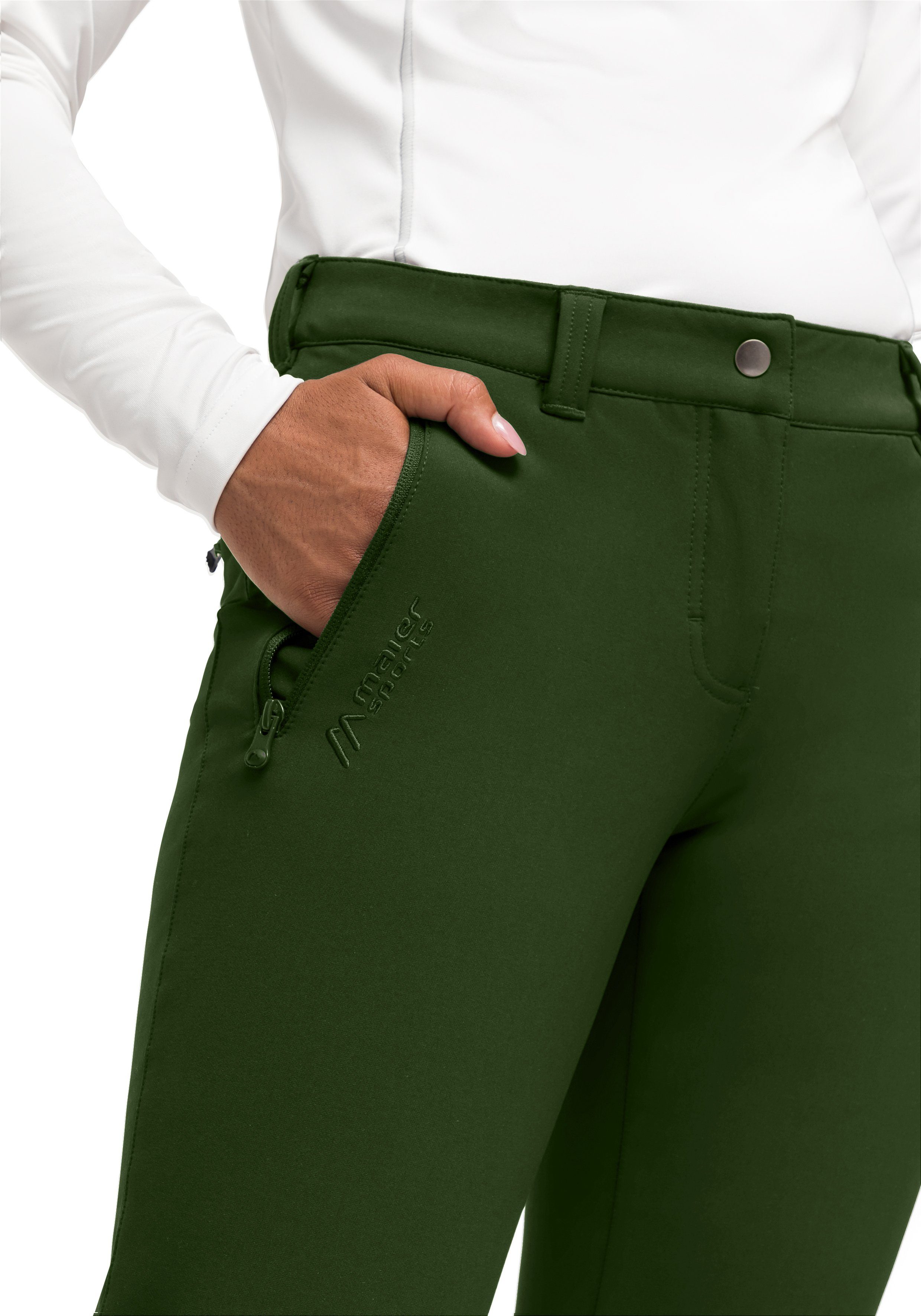 Maier Sports Functionele broek Helga slim warme dames outdoorbroek, robuuste wandelbroek, slim fit
