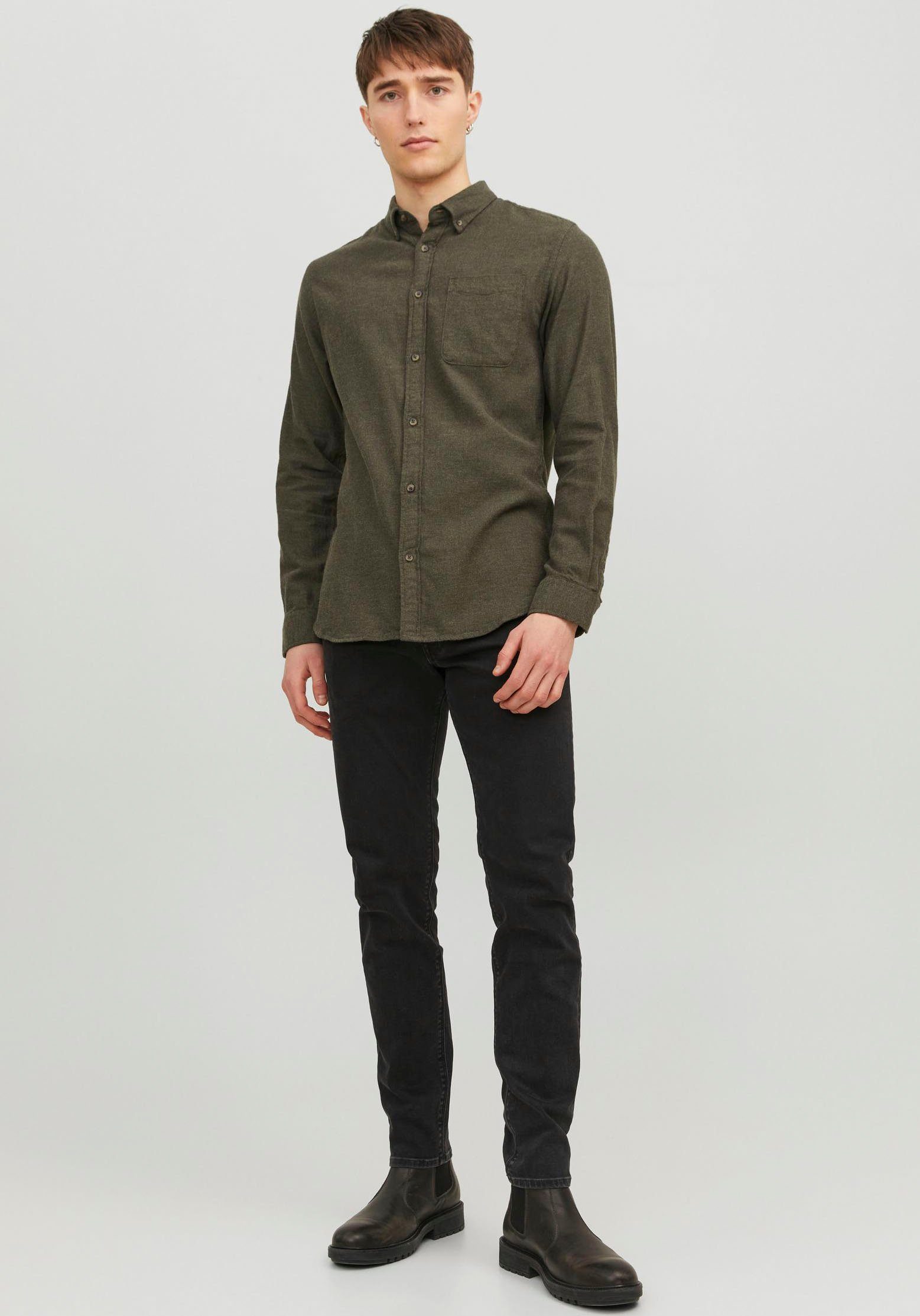 Jack & Jones Overhemd met lange mouwen JJECLASSIC MELANGE SHIRT LS SN