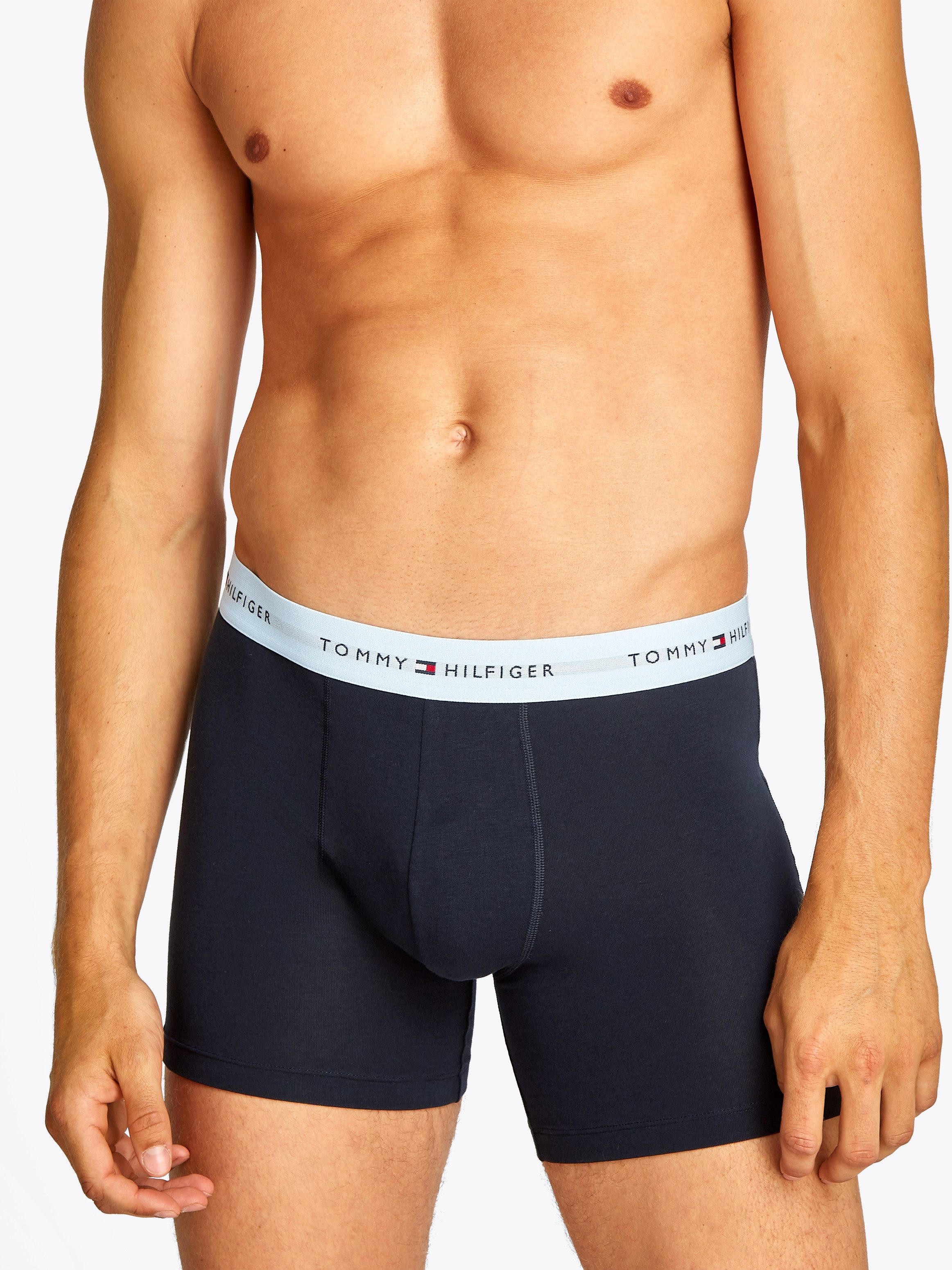 Tommy Hilfiger Underwear Boxershort 3P BOXER BRIEF WB met contrasterende logo-band (3 stuks)